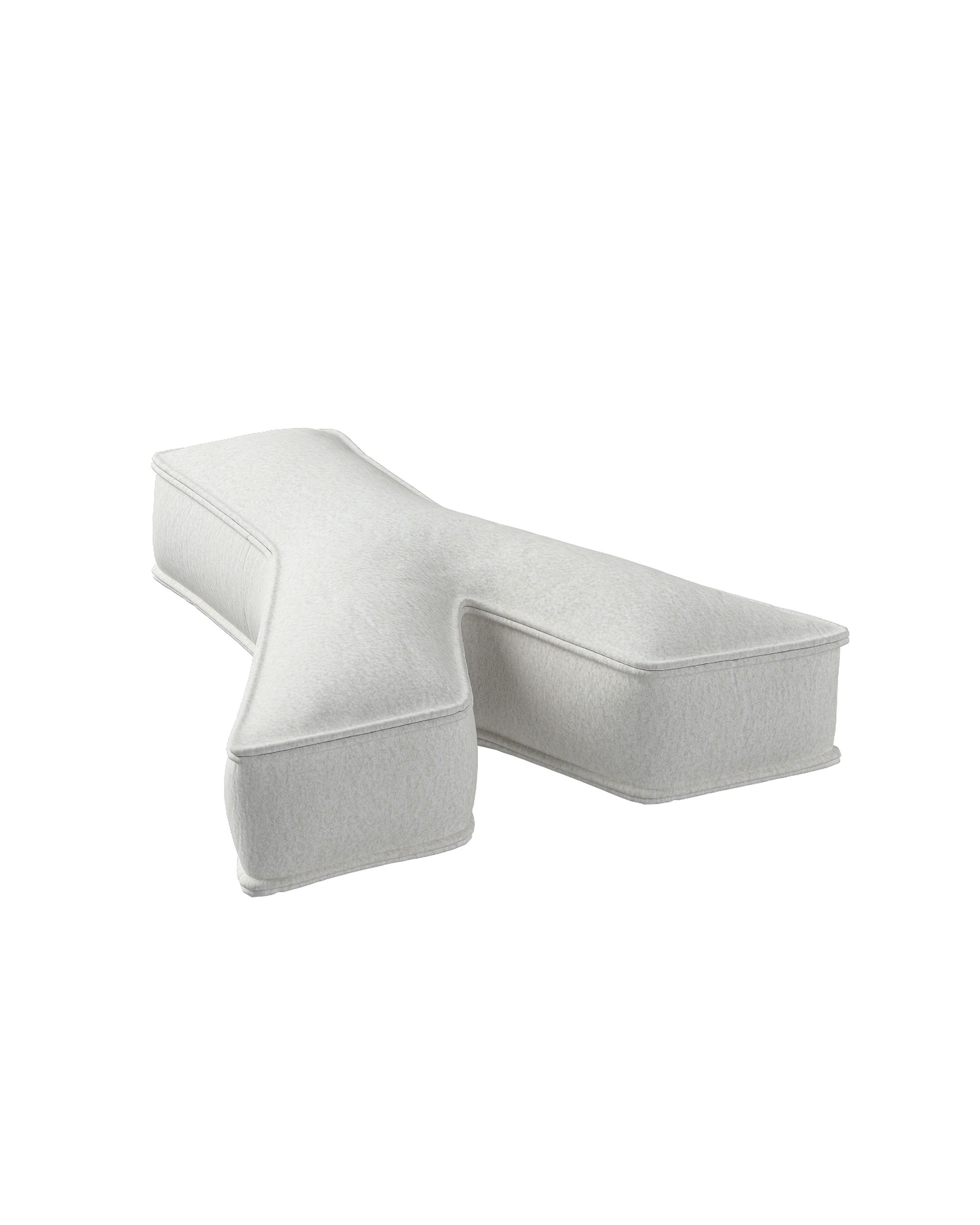 Coussins lettre Y couleur blanc tissu tresse (hover)