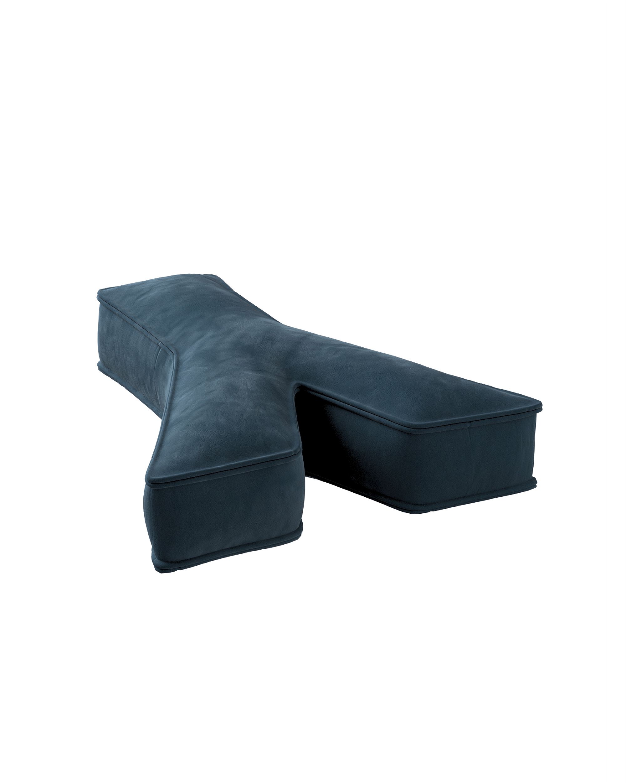 Coussins lettre Y couleur bleu tissu brillant, velours (hover)