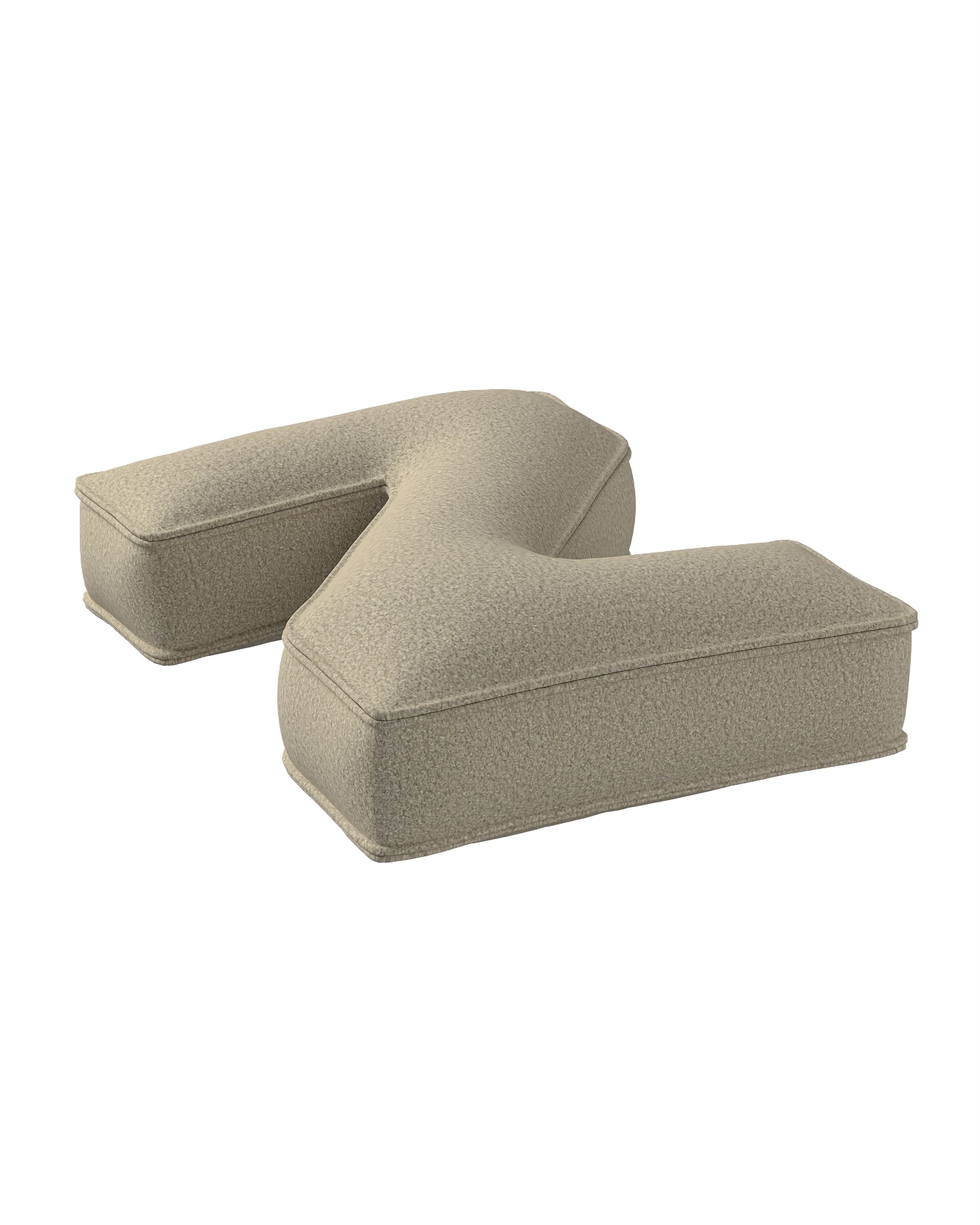Coussins lettre Z couleur beige tissu tresse (hover)
