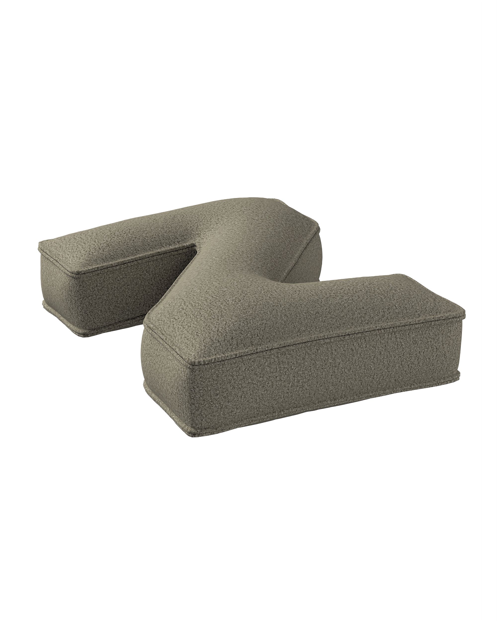 Coussins lettre Z couleur beige tissu tresse (hover)