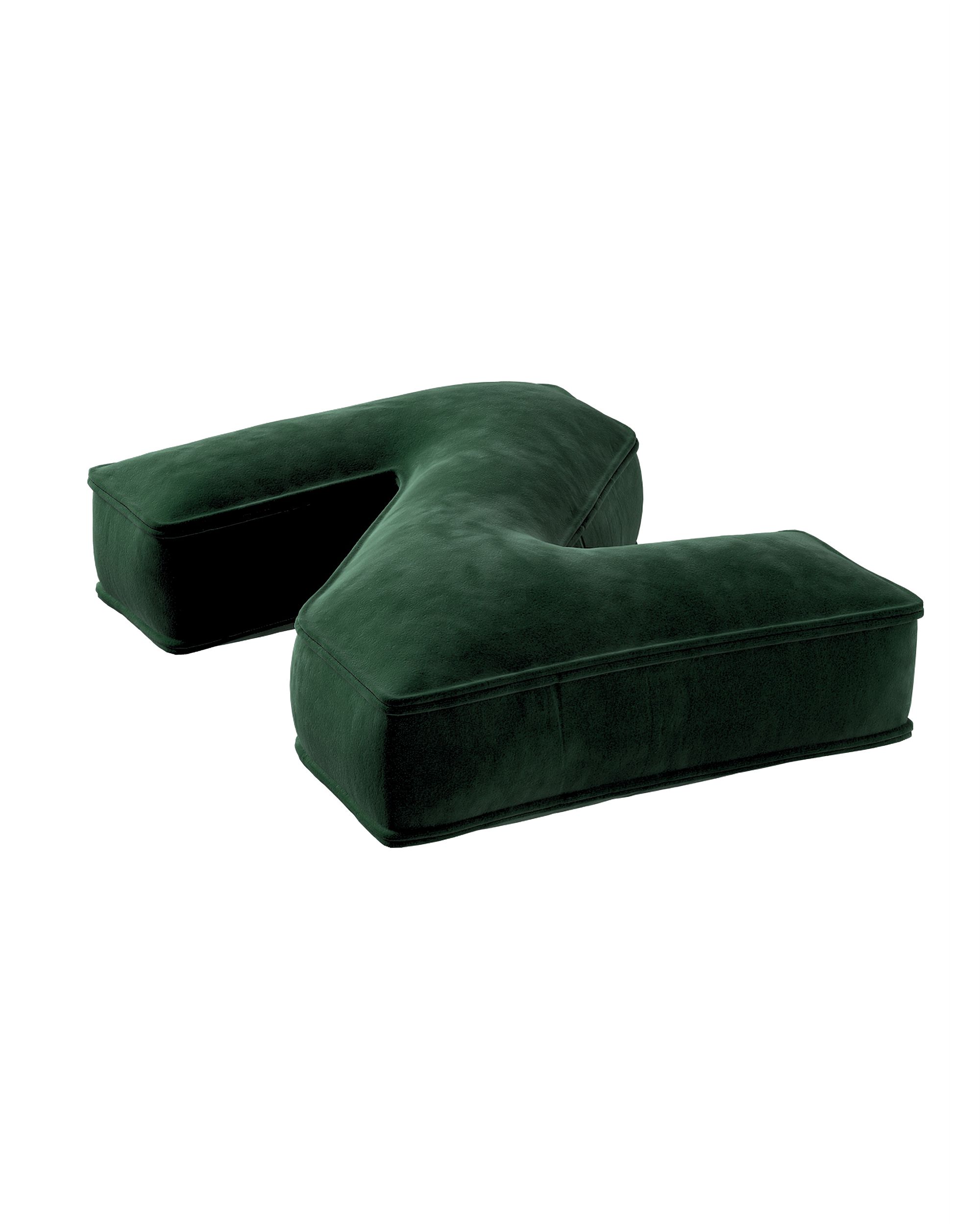 Coussins lettre Z couleur vert tissu brillant, velours (hover)