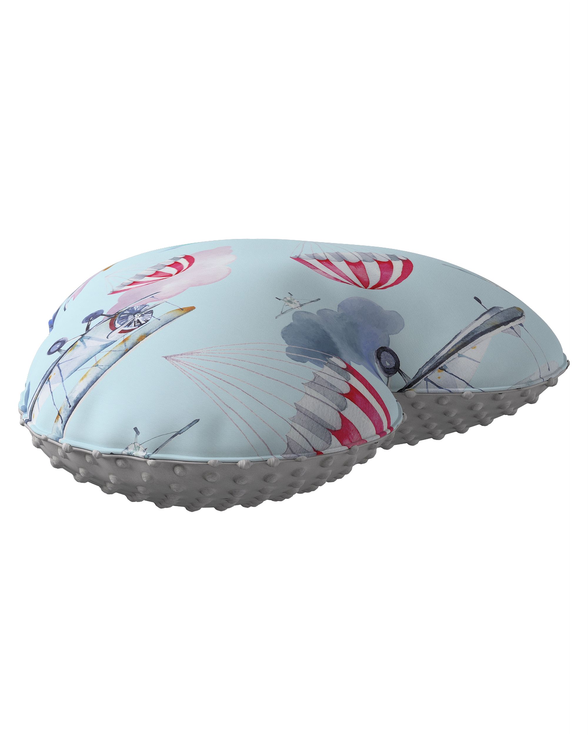 Coussin Heart of Love tissu minky couleur bleu tissu à motifs (hover)
