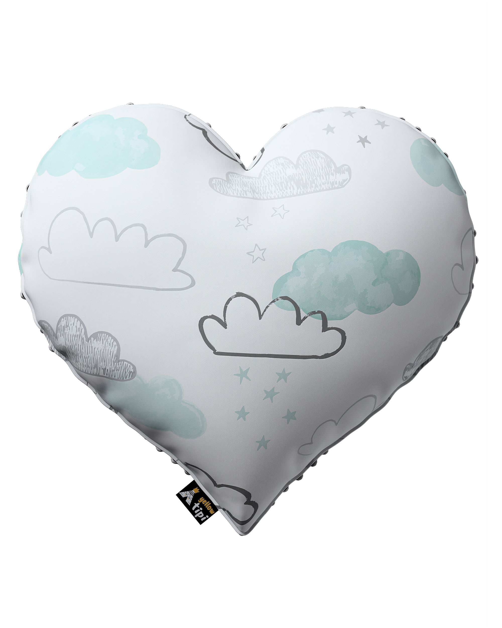 Coussin Heart of Love tissu minky couleur blanc tissu à motifs