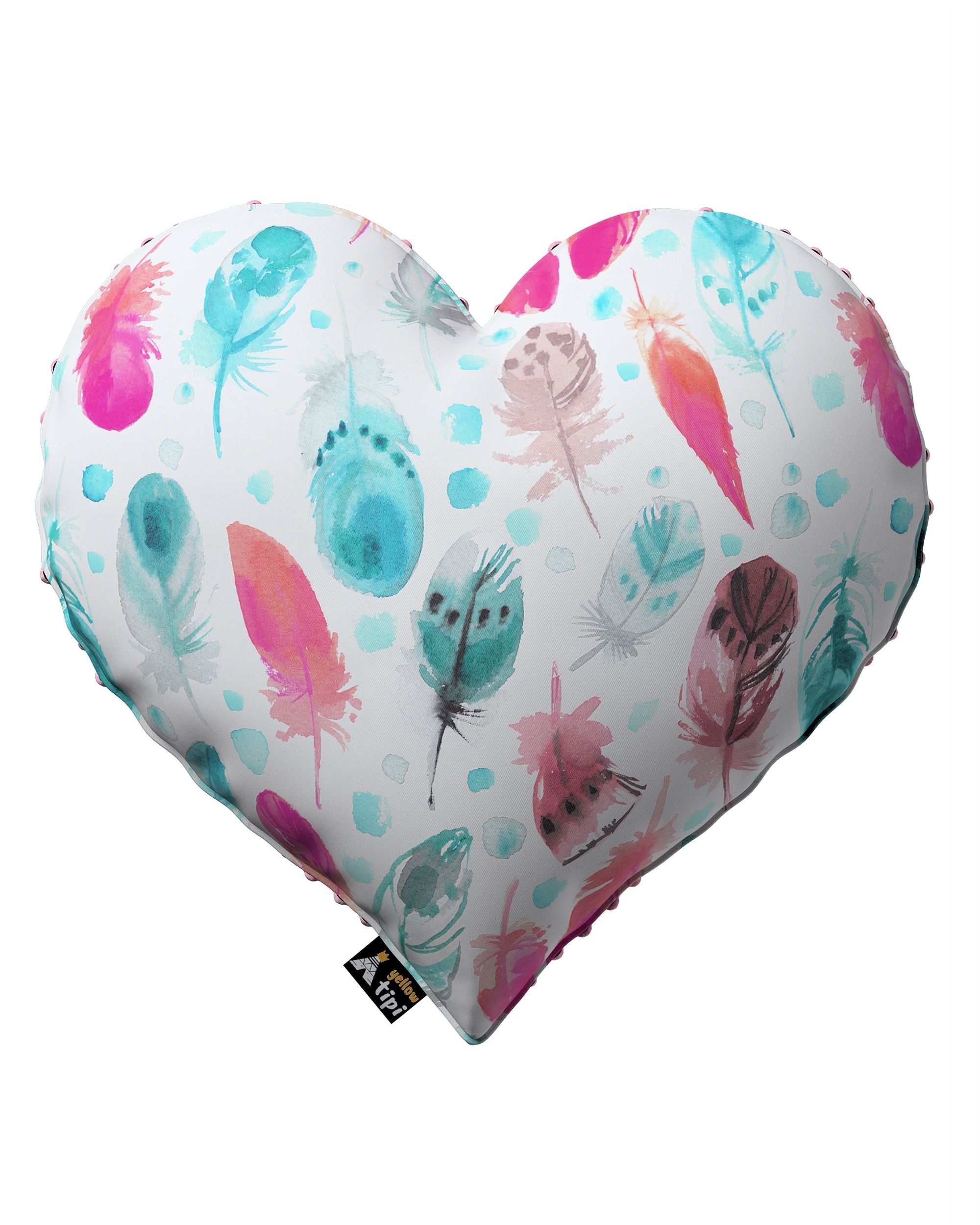 Coussin Heart of Love tissu minky couleur bleu tissu à motifs