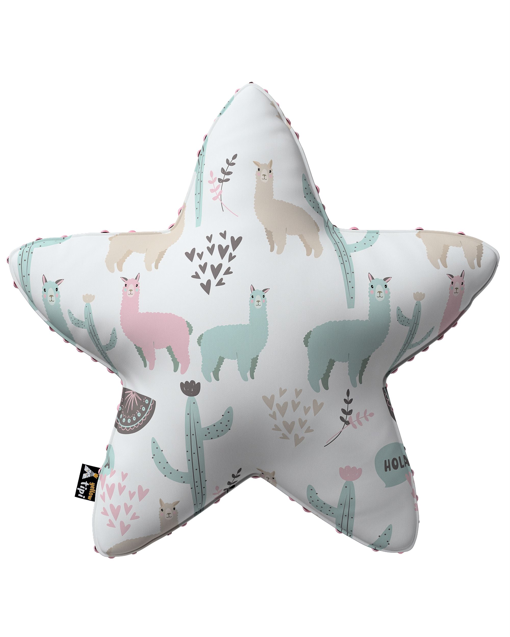 Coussin Lucky Star tissu minky couleur vert tissu à motifs