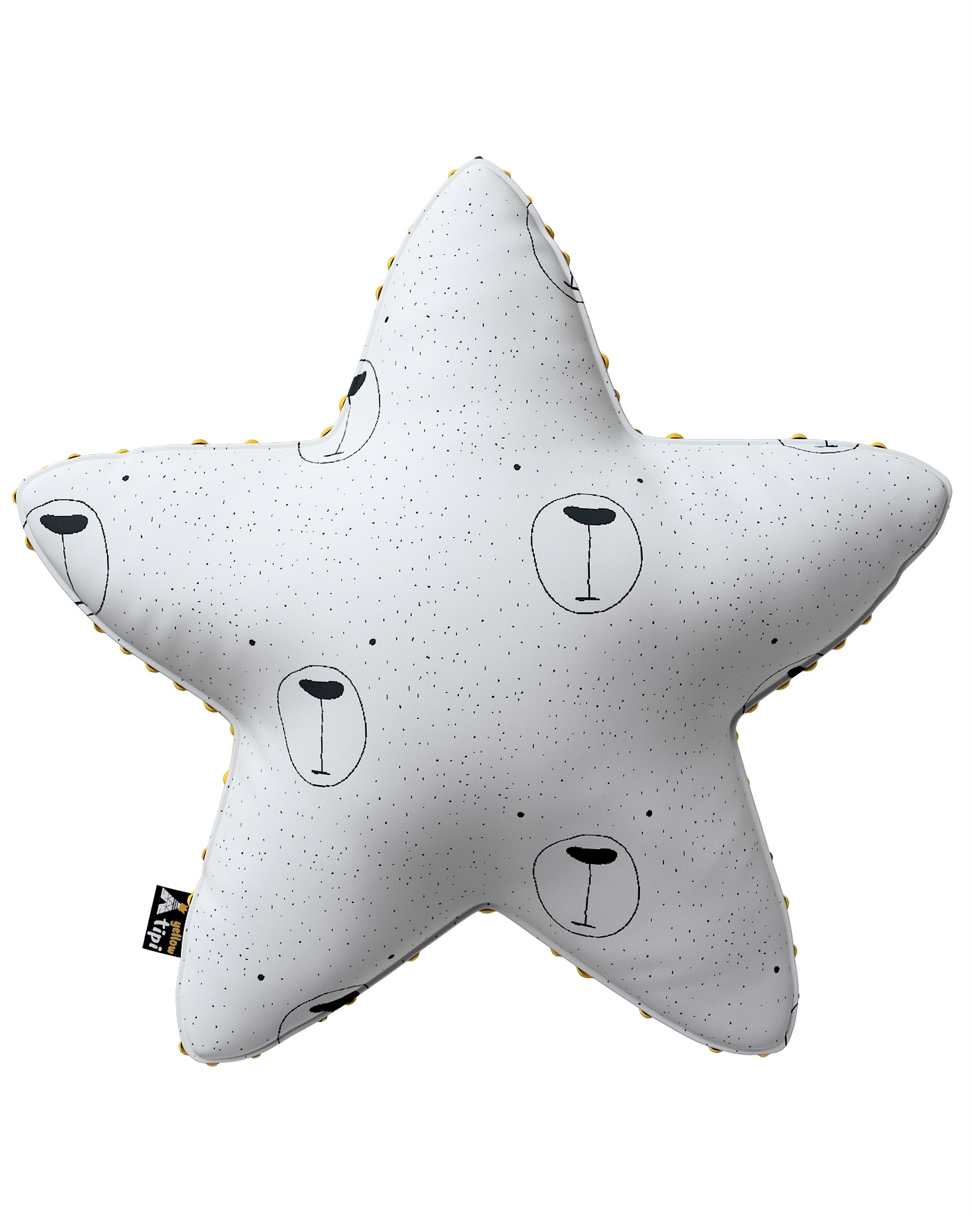 Coussin Lucky Star tissu minky couleur blanc tissu à motifs