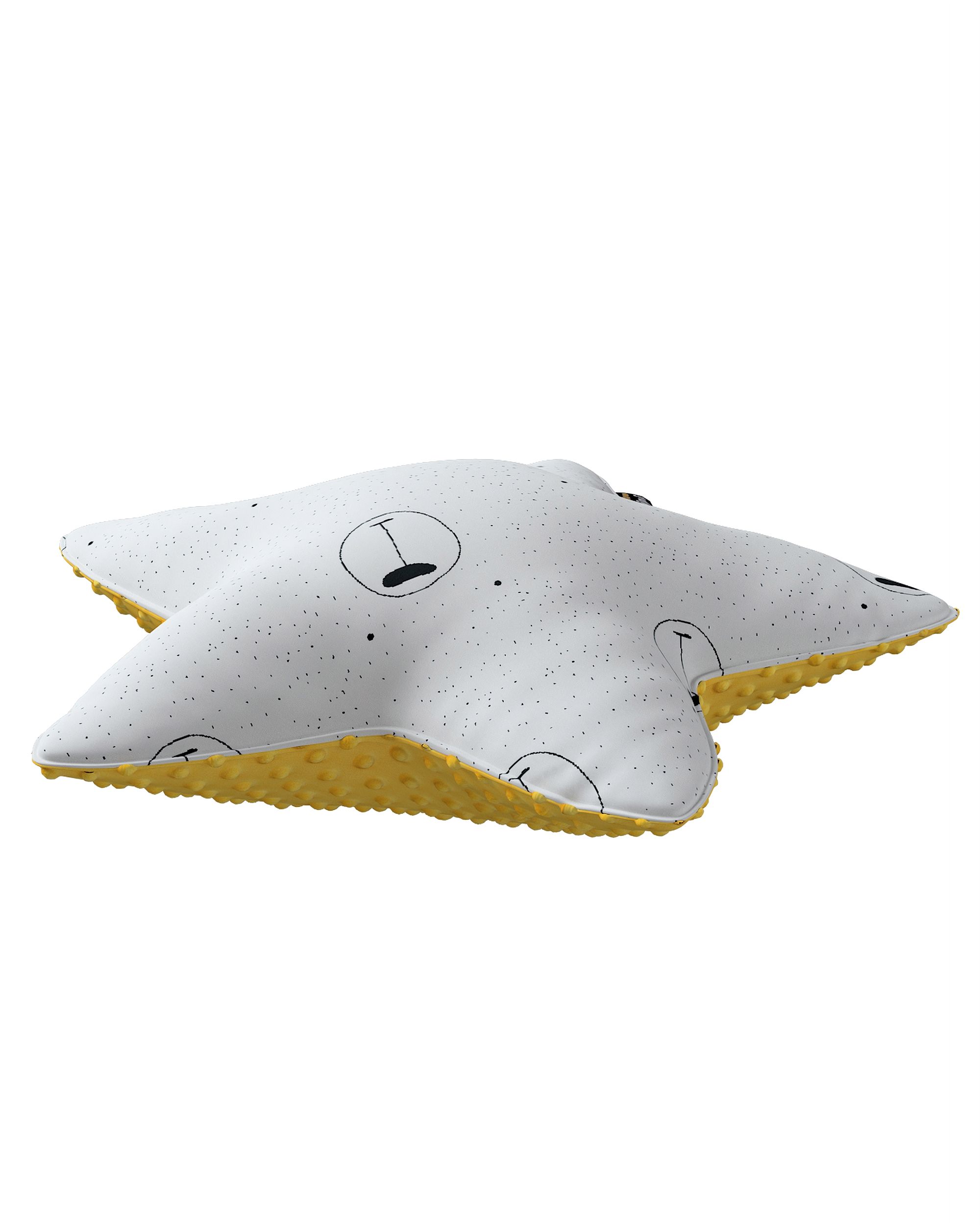 Coussin Lucky Star tissu minky couleur blanc tissu à motifs (hover)