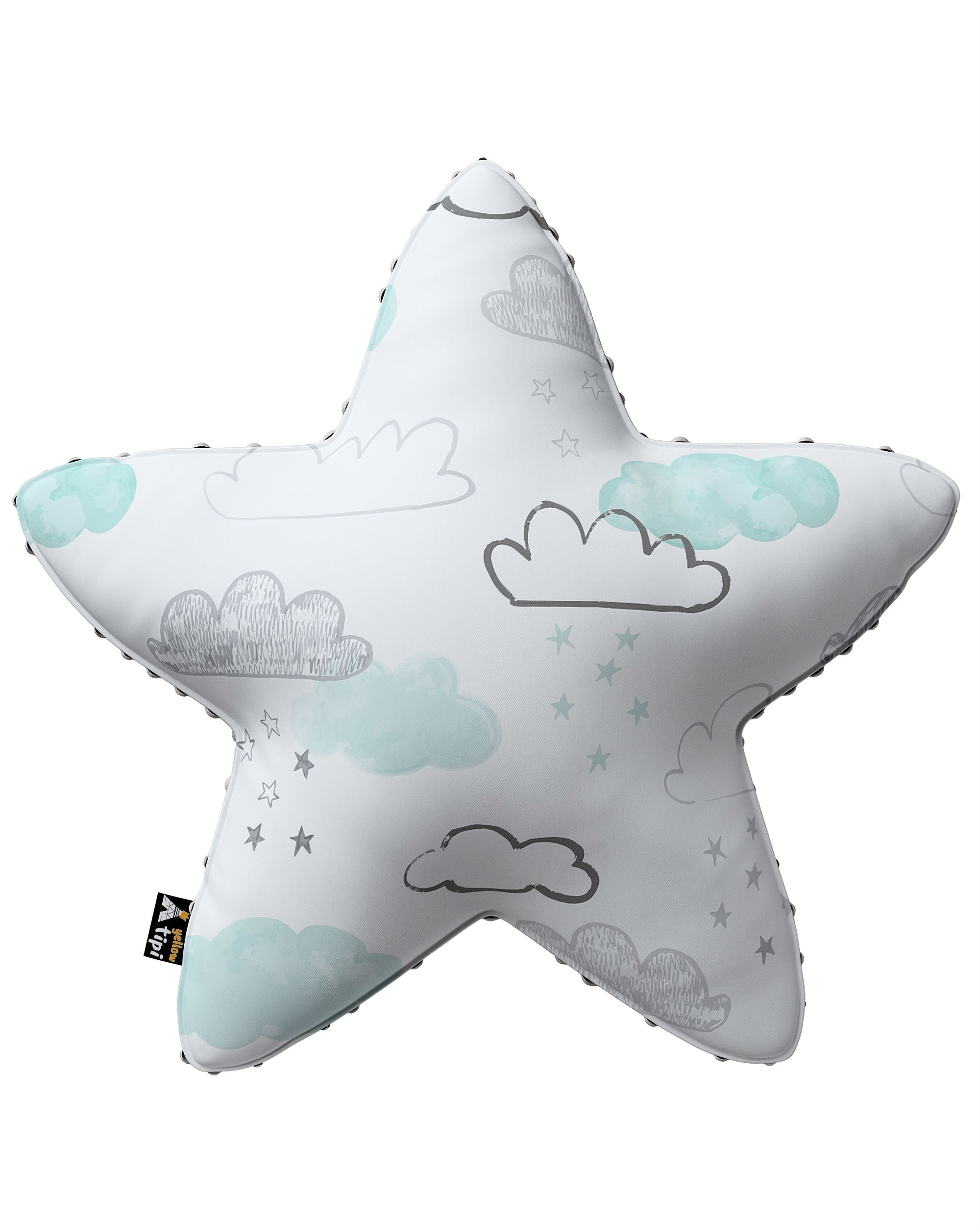 Coussin Lucky Star tissu minky couleur blanc tissu à motifs