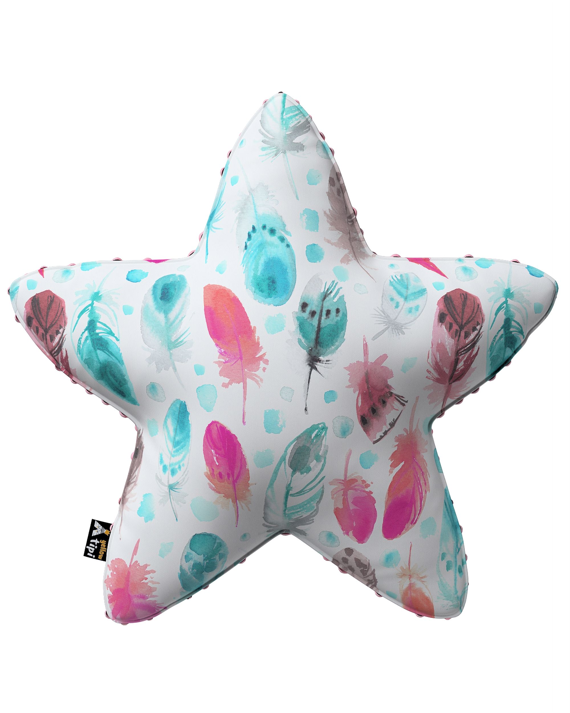 Coussin Lucky Star tissu minky couleur bleu tissu à motifs