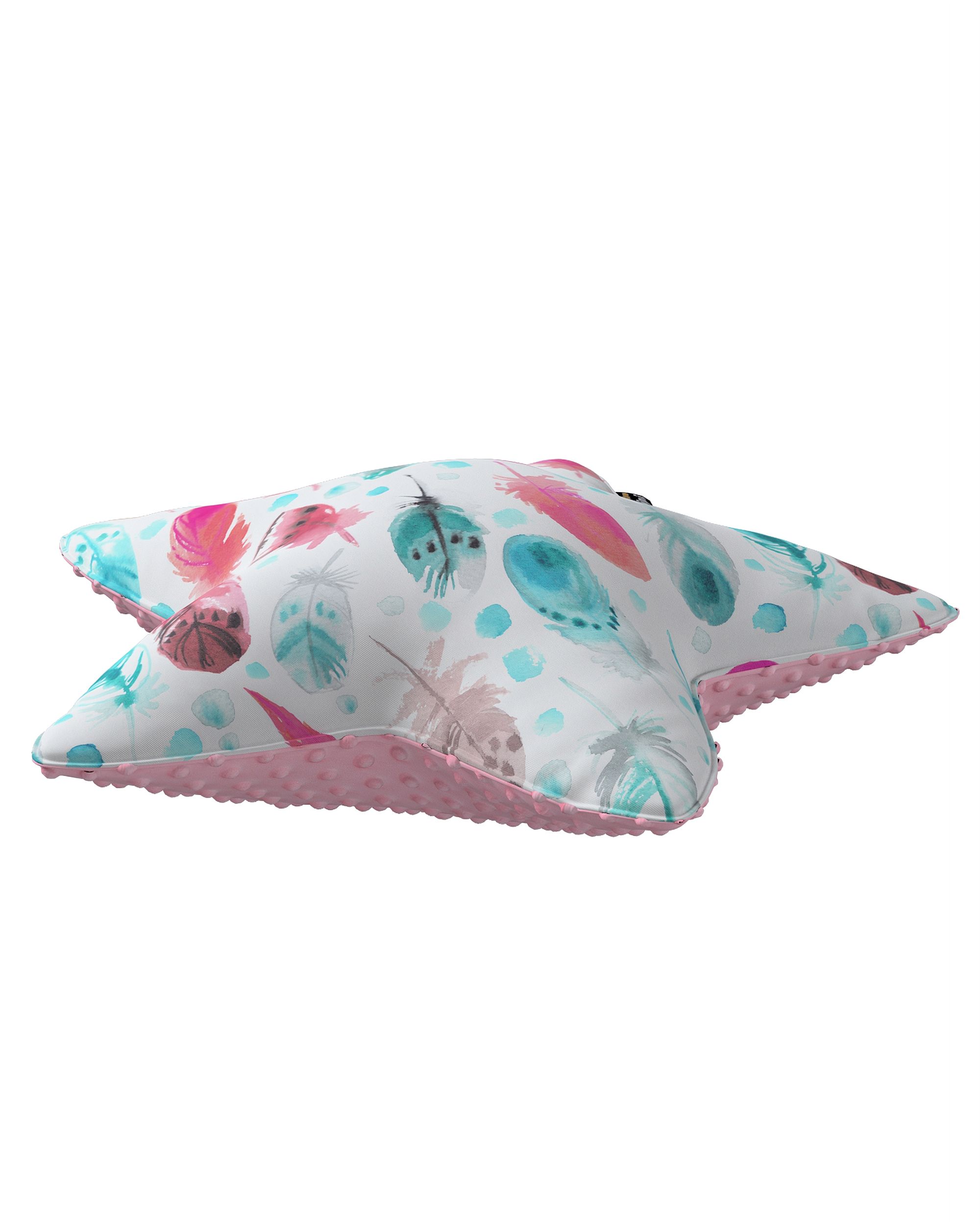Coussin Lucky Star tissu minky couleur bleu tissu à motifs (hover)