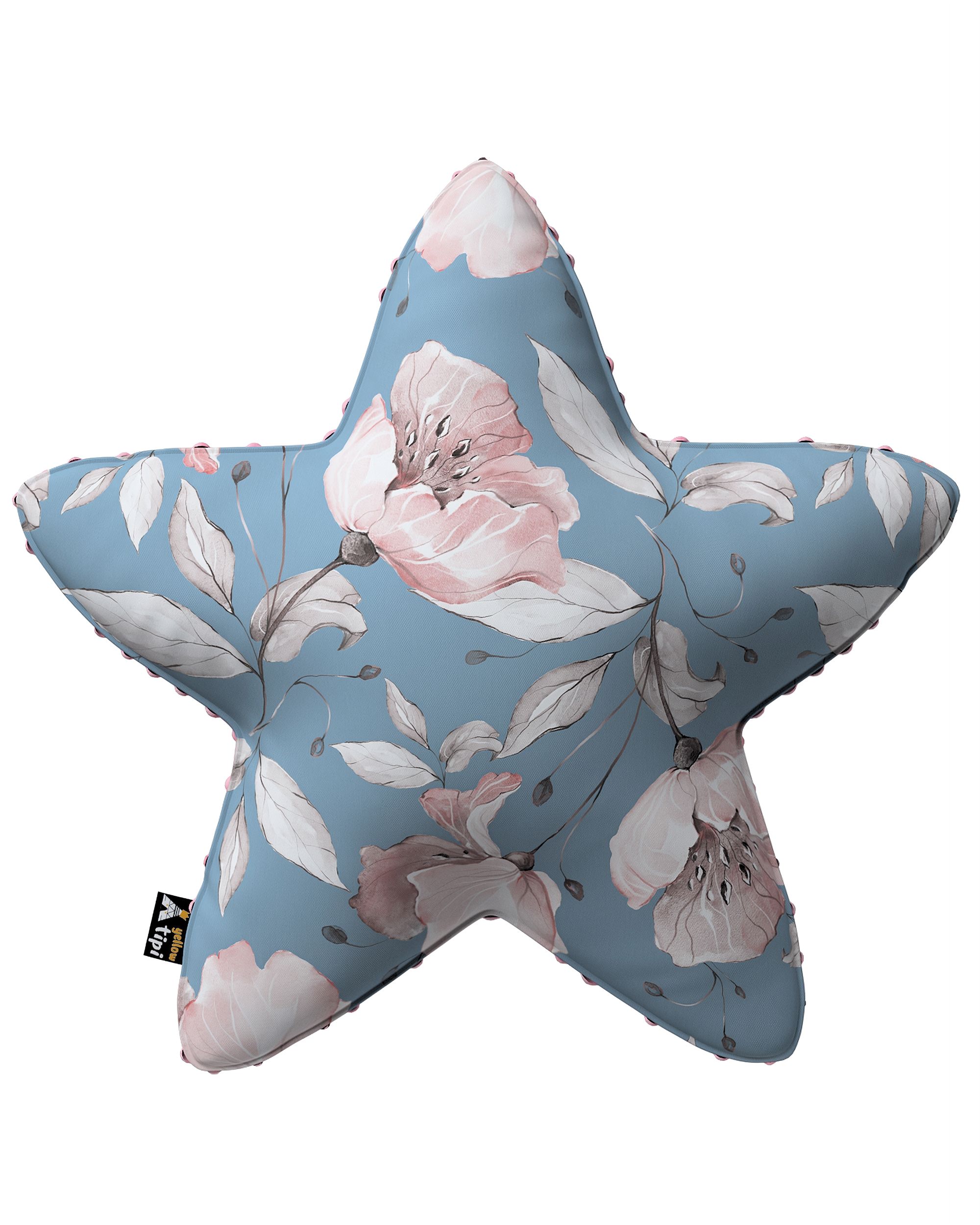 Coussin Lucky Star tissu minky couleur bleu tissu à motifs
