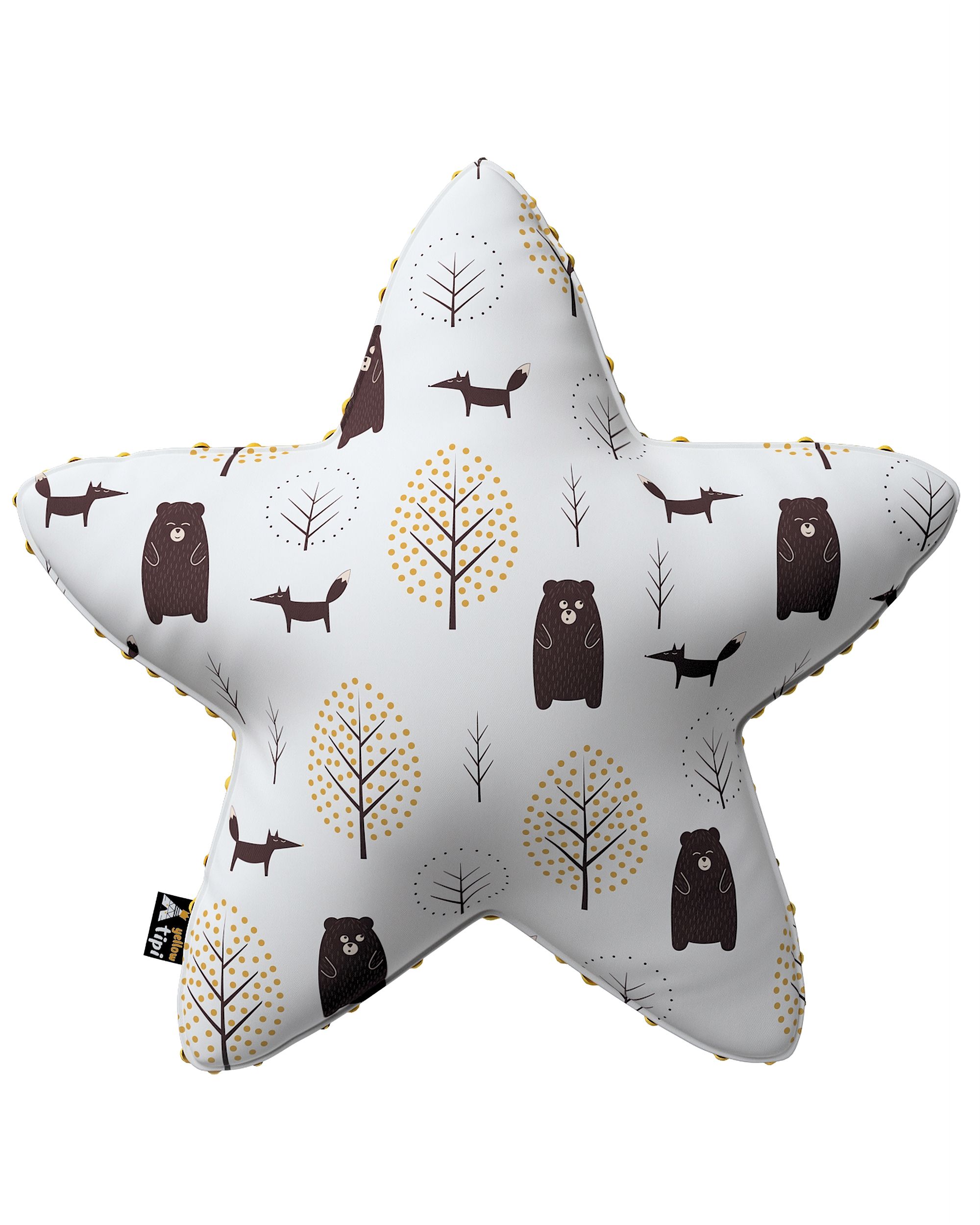 Coussin Lucky Star tissu minky couleur marron tissu à motifs