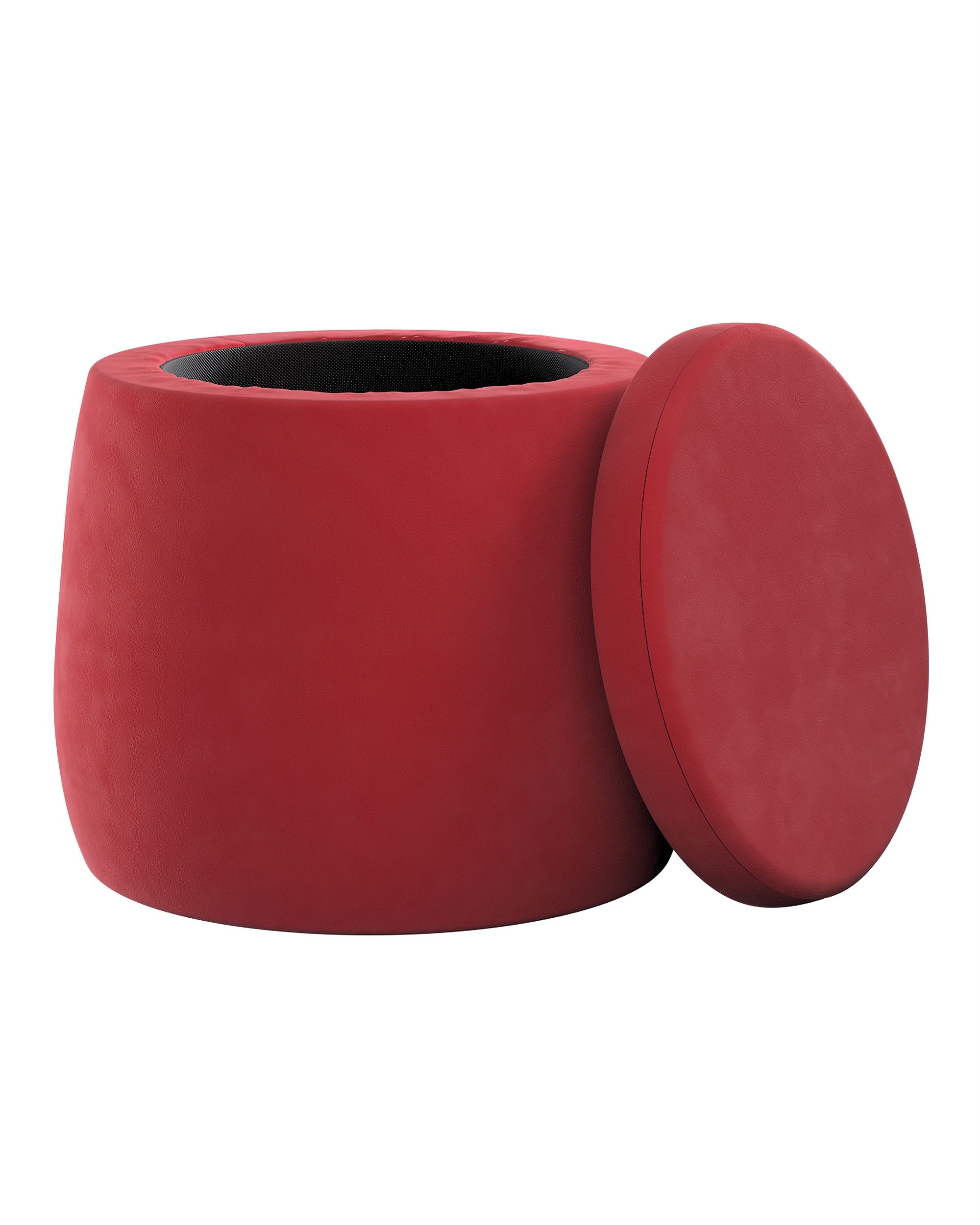 Pouf Candy Jar couleur rouge tissu brillant, velours (hover)