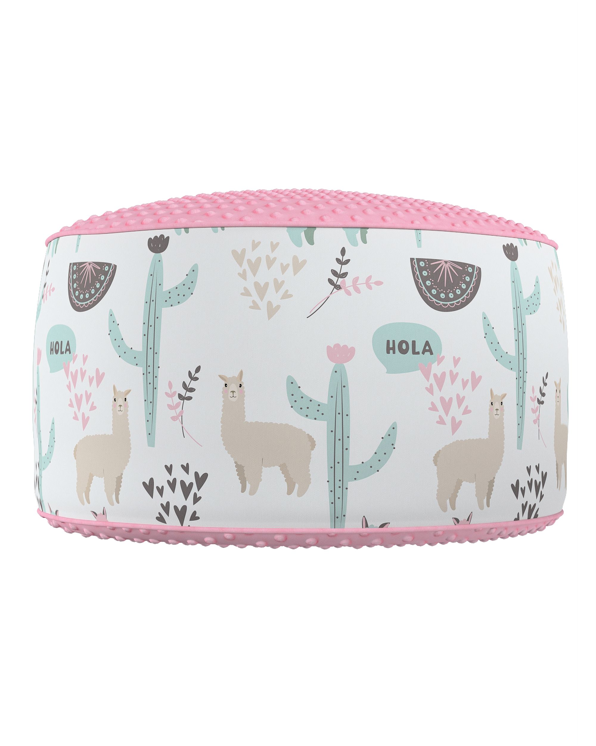 Pouf bicolore Coli av Minky couleur vert tissu à motifs (hover)