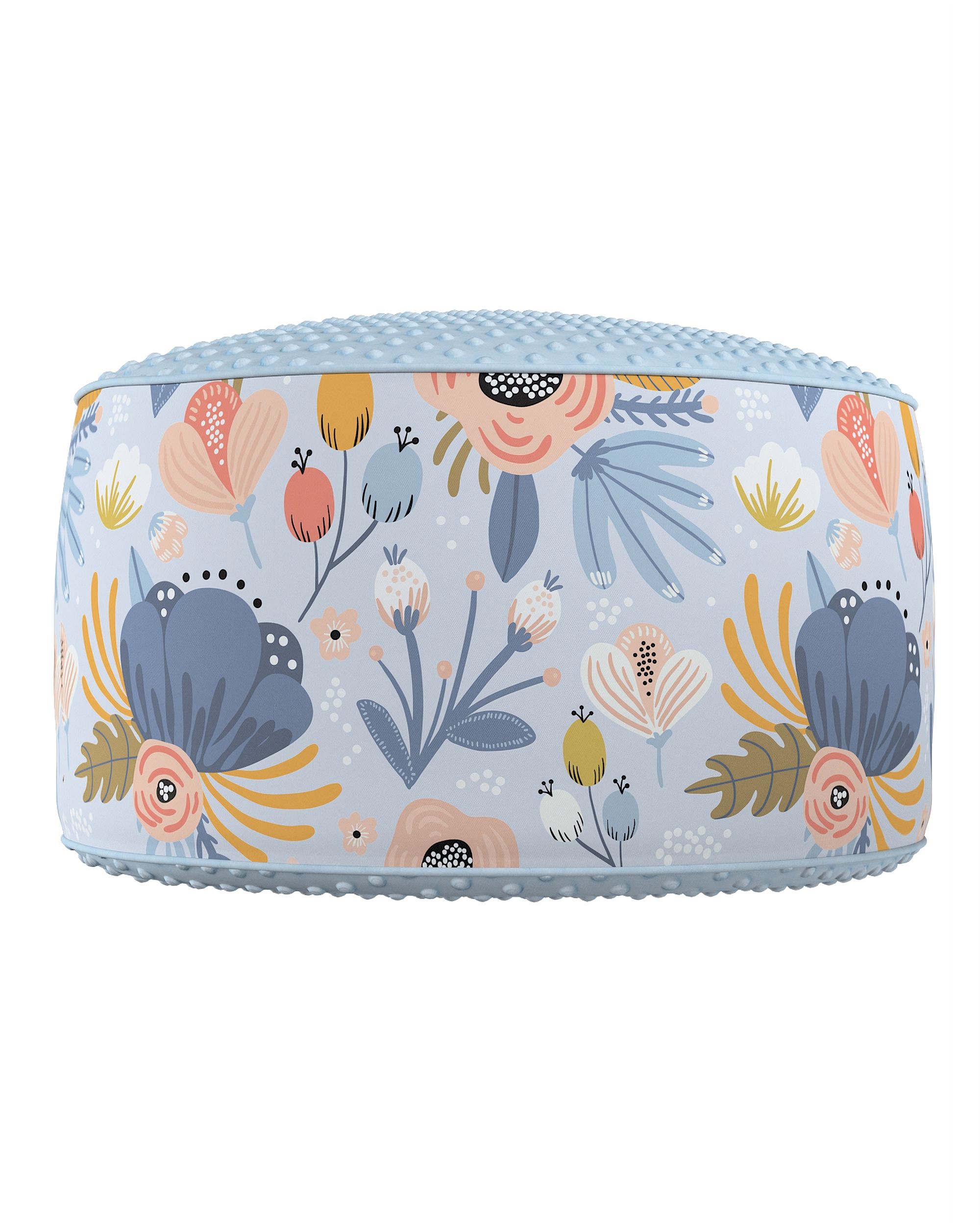 Pouf bicolore Coli av Minky couleur bleu tissu à motifs (hover)