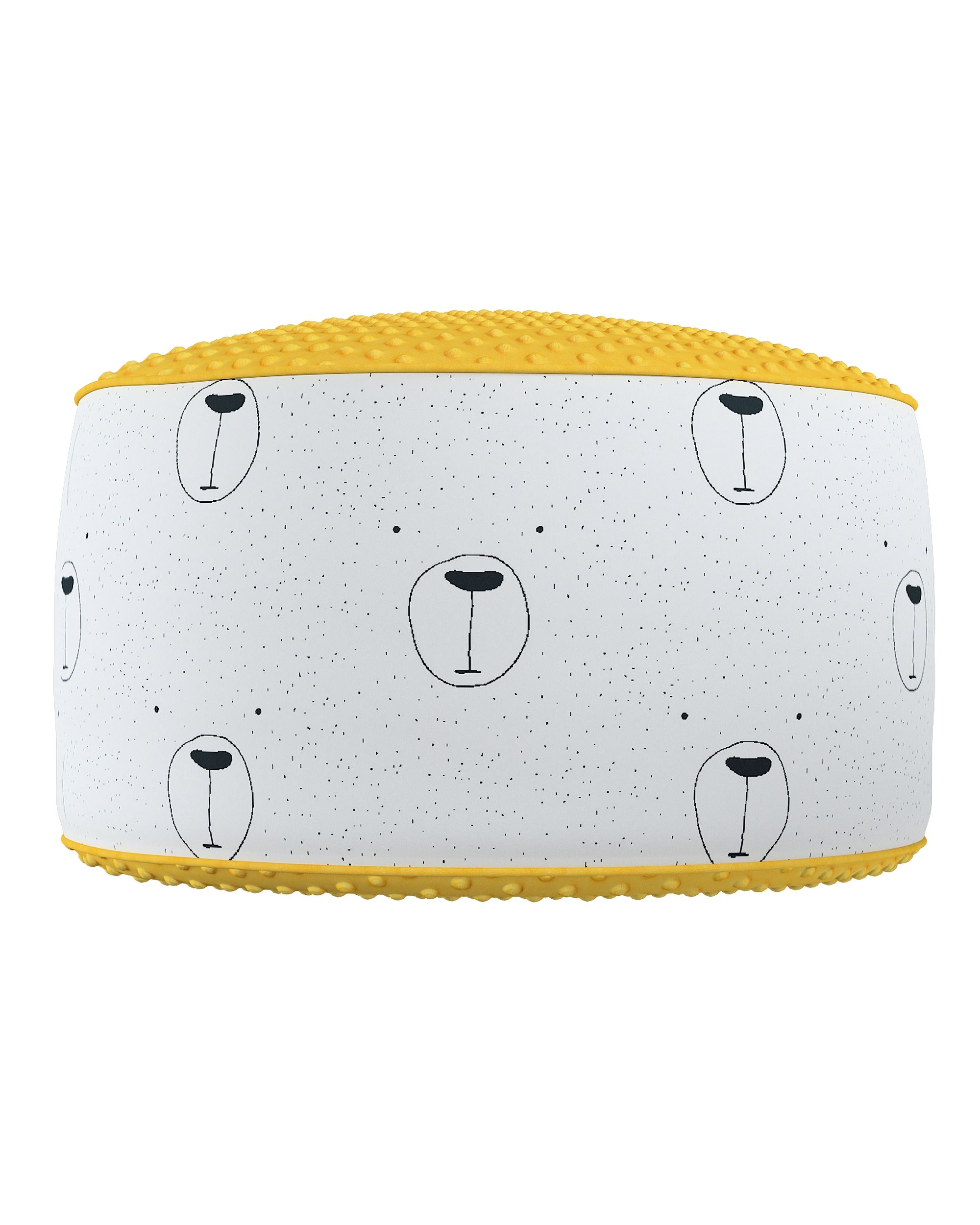 Pouf bicolore Coli av Minky couleur blanc tissu à motifs (hover)