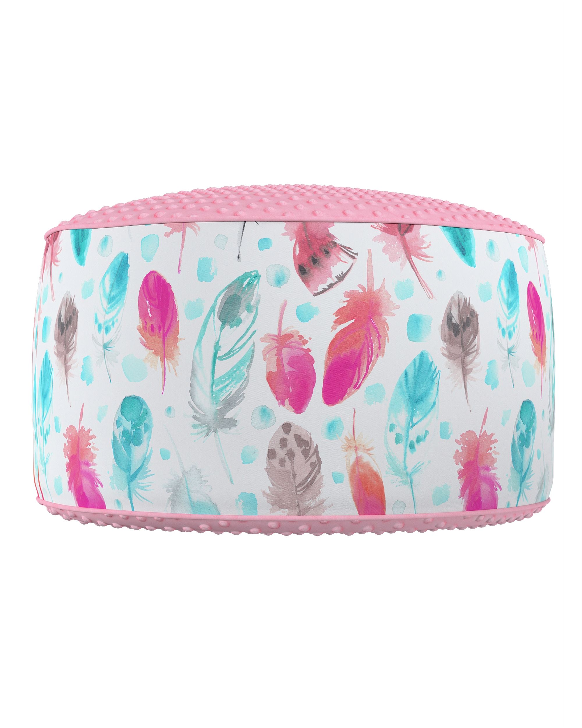 Pouf bicolore Coli av Minky couleur bleu tissu à motifs (hover)