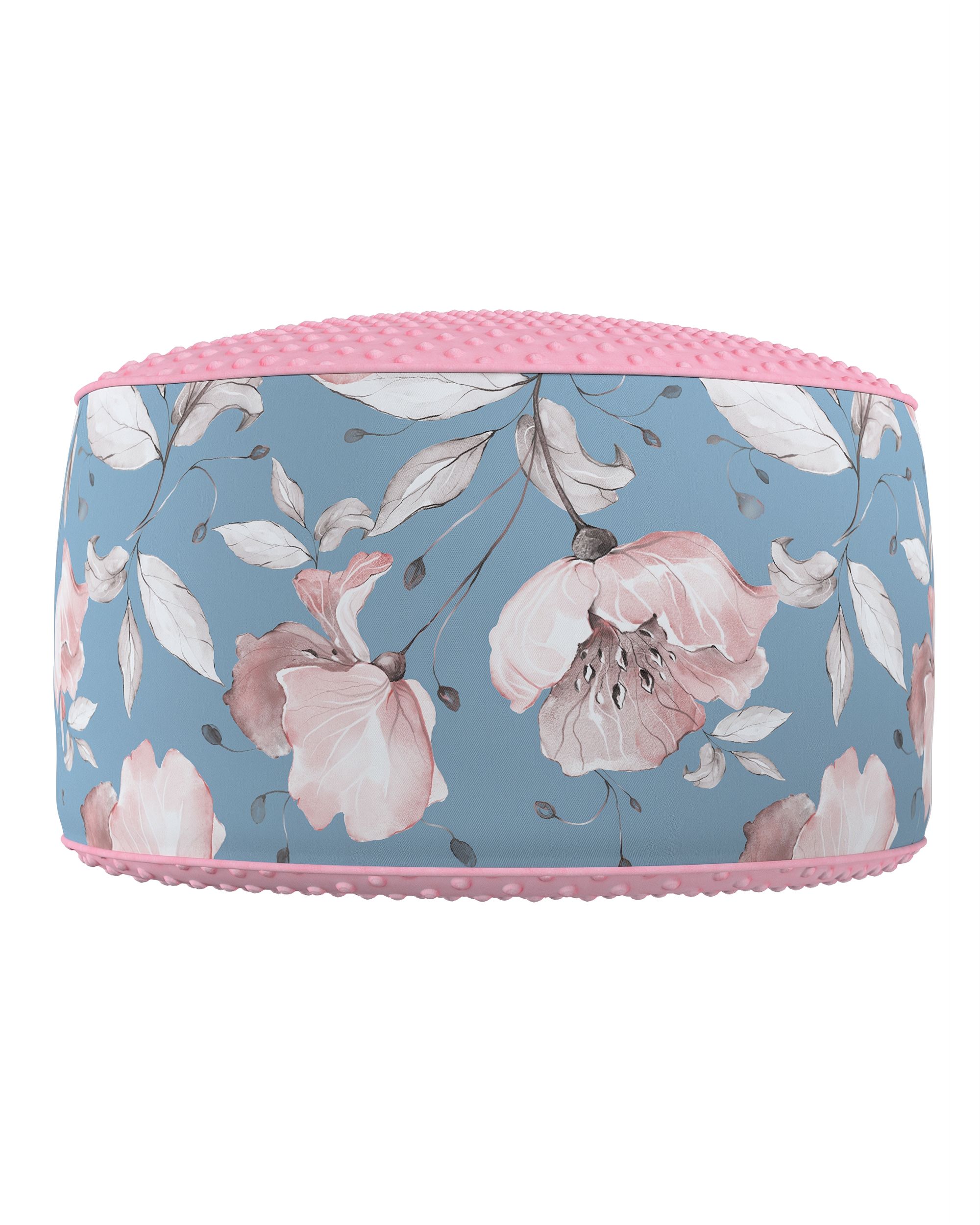 Pouf bicolore Coli av Minky couleur bleu tissu à motifs (hover)