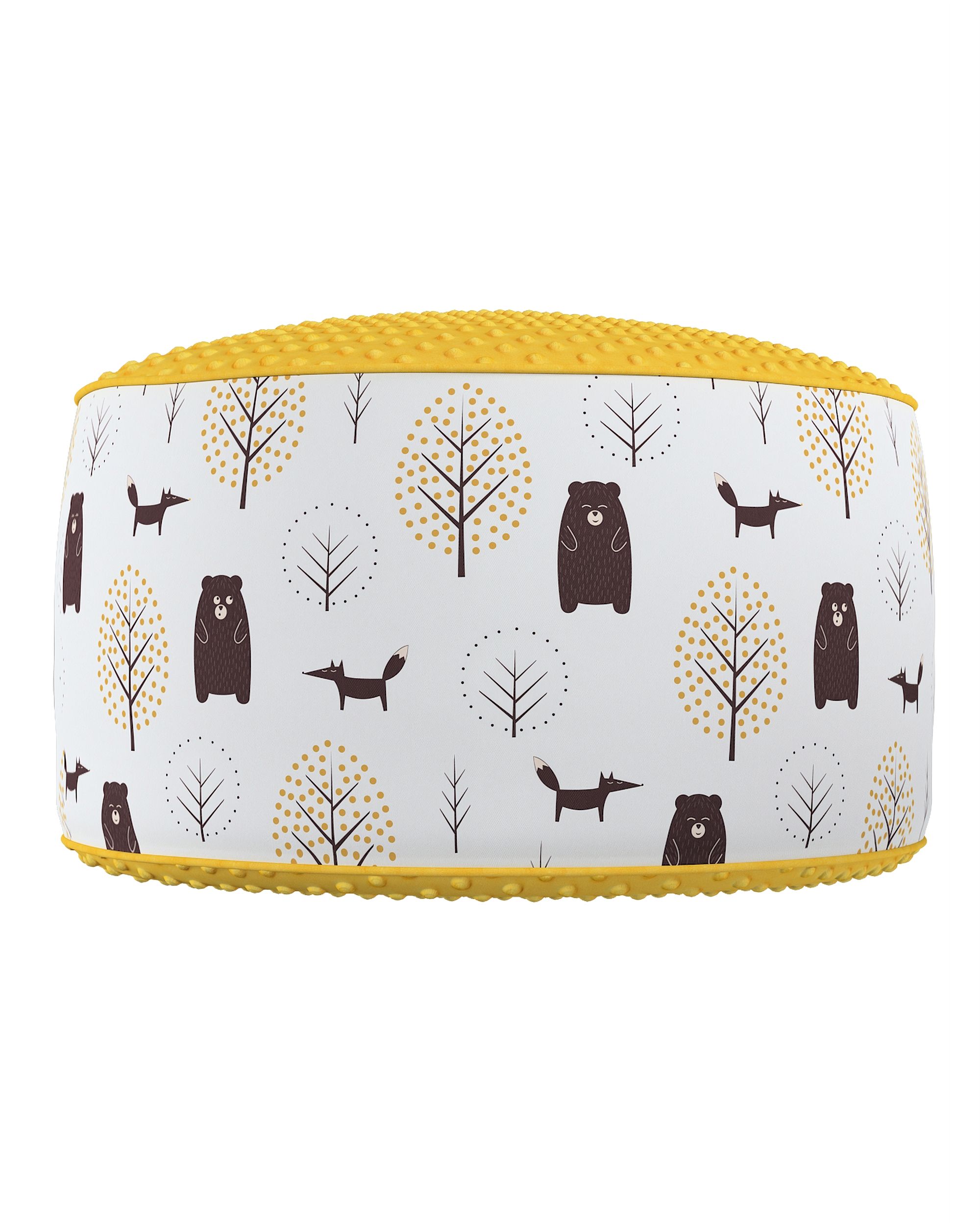 Pouf bicolore Coli av Minky couleur marron tissu à motifs (hover)