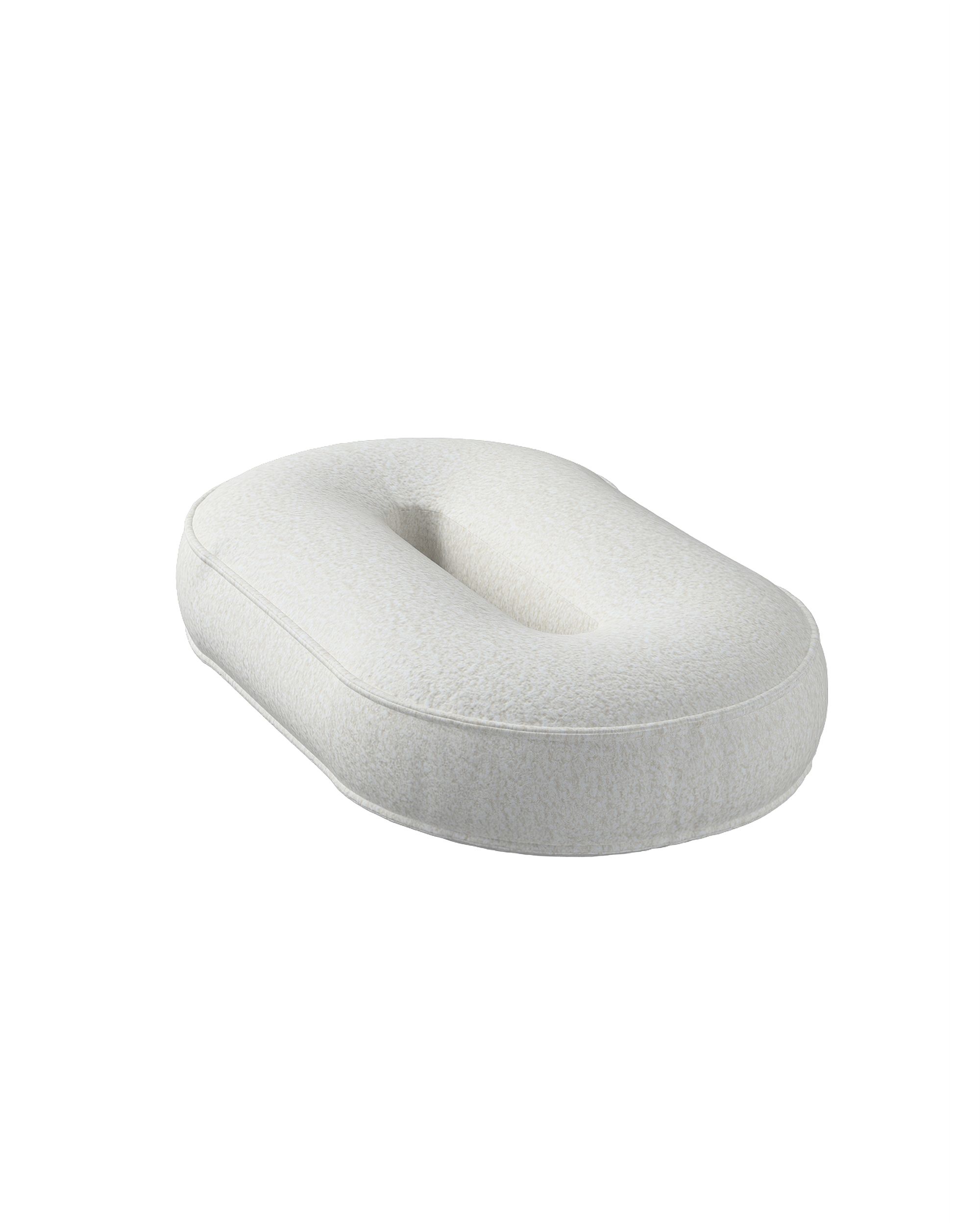 Coussin en forme du chiffre 0 couleur blanc tissu tresse (hover)