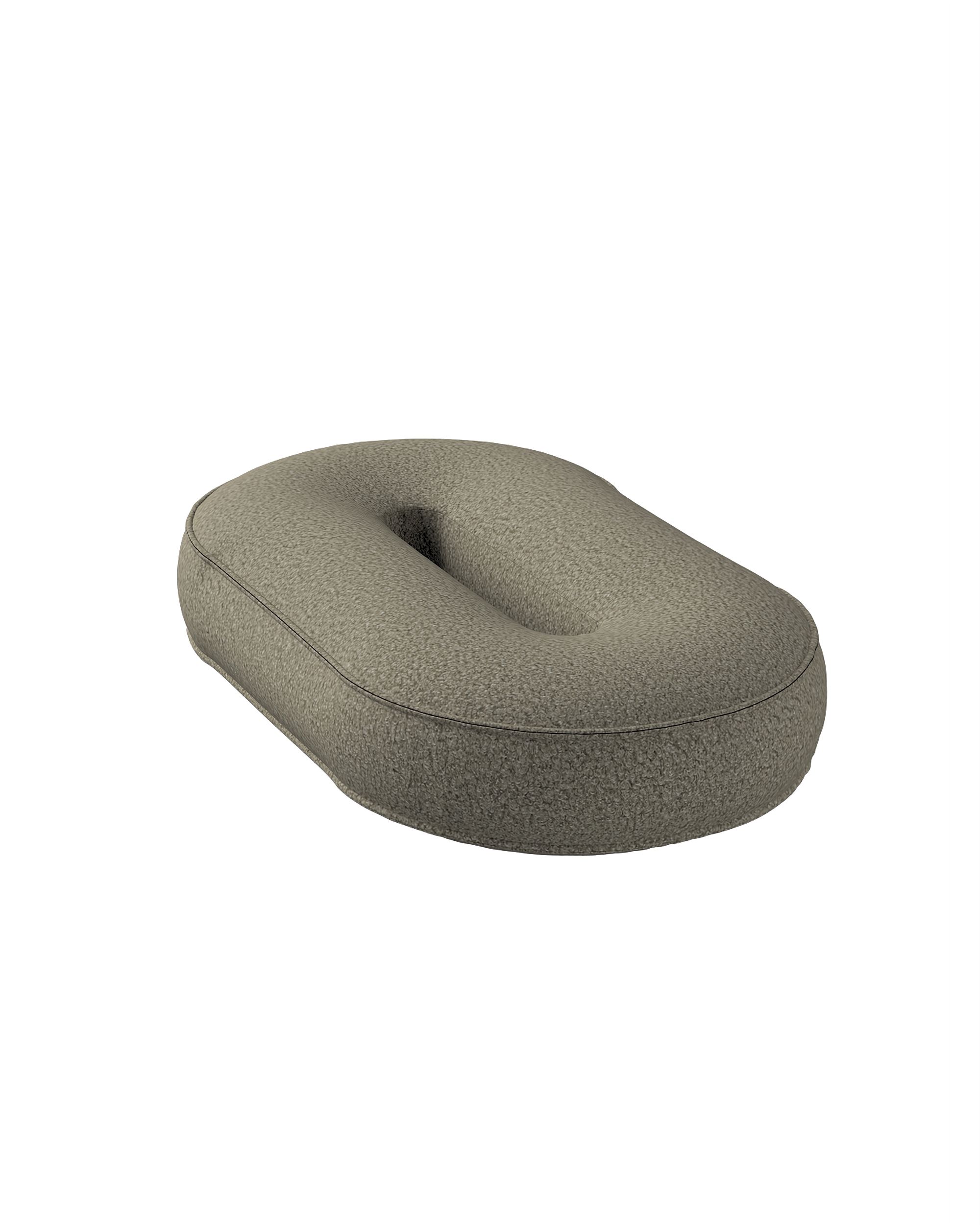 Coussin en forme du chiffre 0 couleur beige tissu tresse (hover)