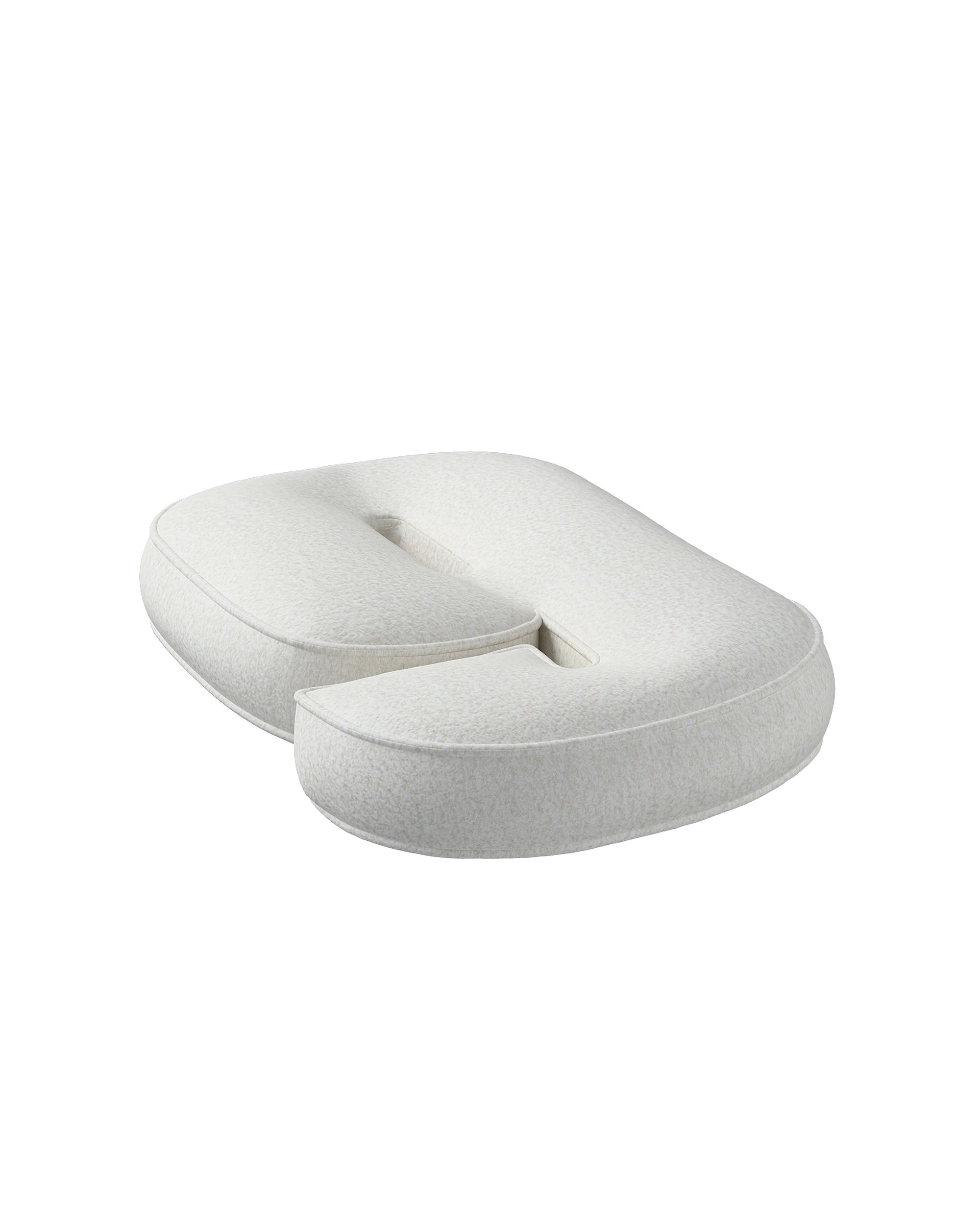 Coussin en forme du chiffre 6 couleur blanc tissu tresse (hover)