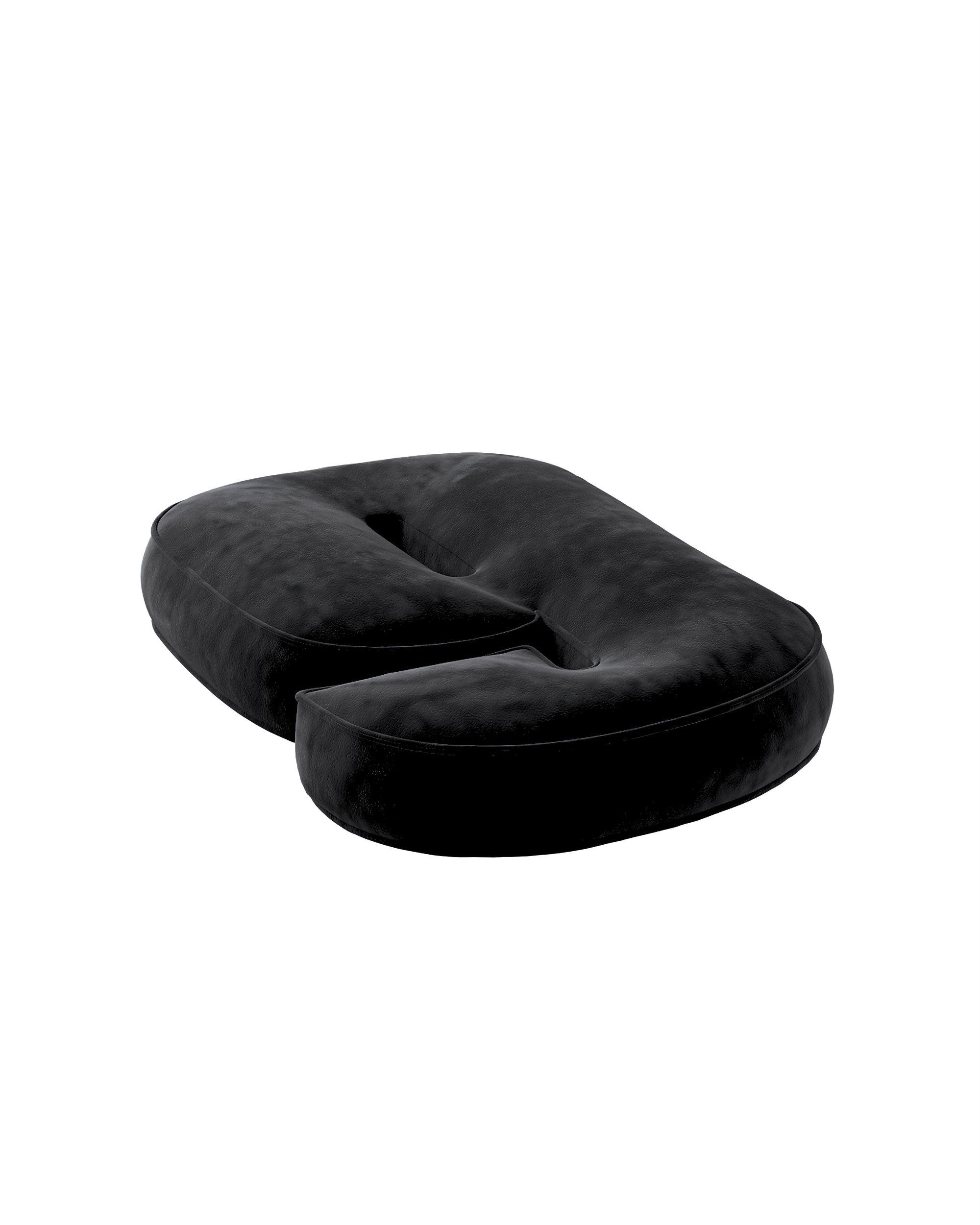 Coussin en forme du chiffre 6 couleur noir tissu brillant, velours (hover)