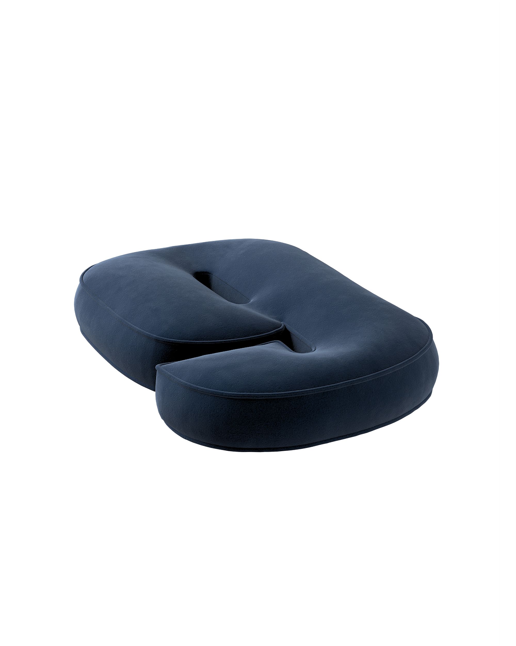Coussin en forme du chiffre 6 couleur bleu marine tissu brillant, velours (hover)