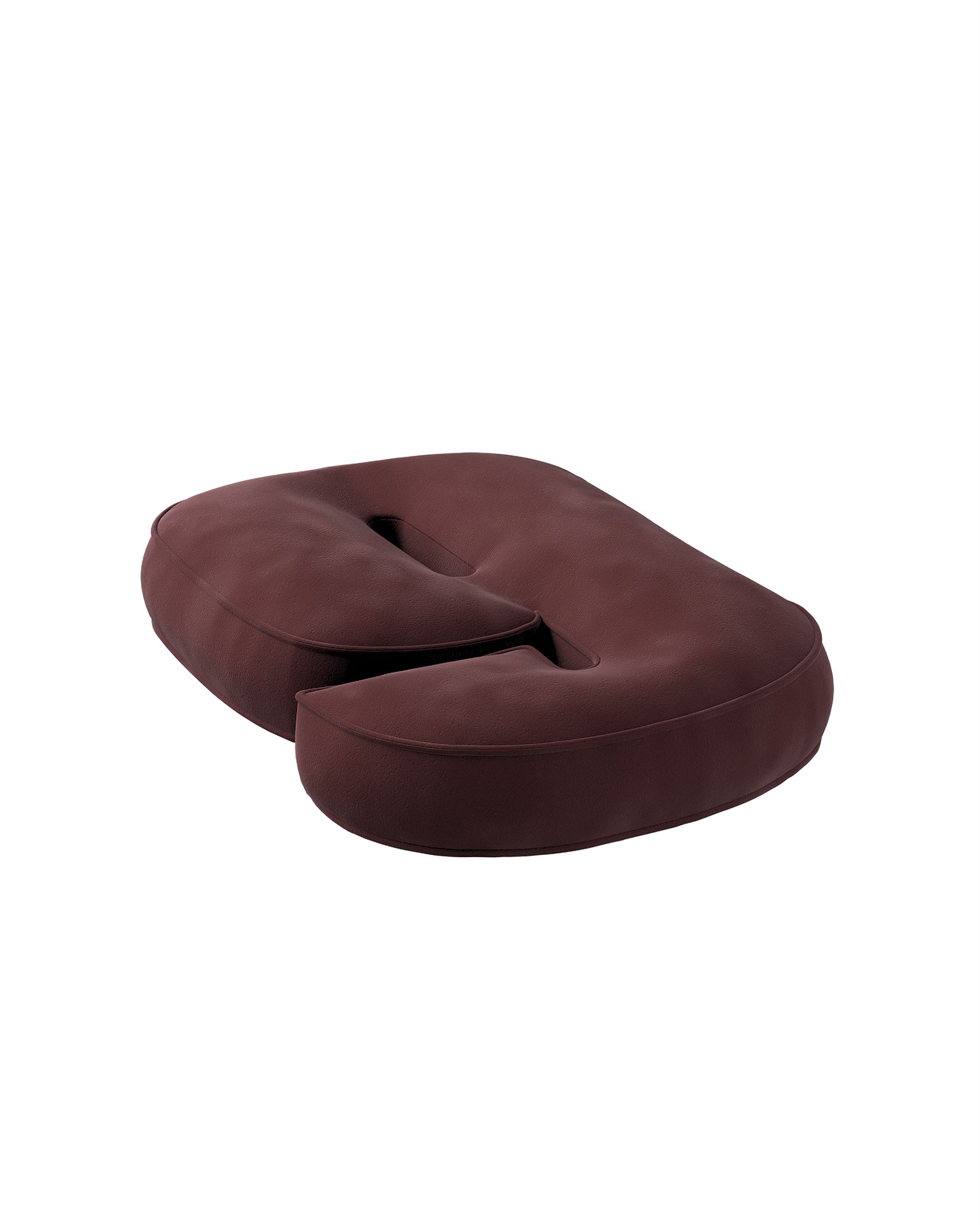 Coussin en forme du chiffre 6 couleur rouge tissu brillant, velours (hover)