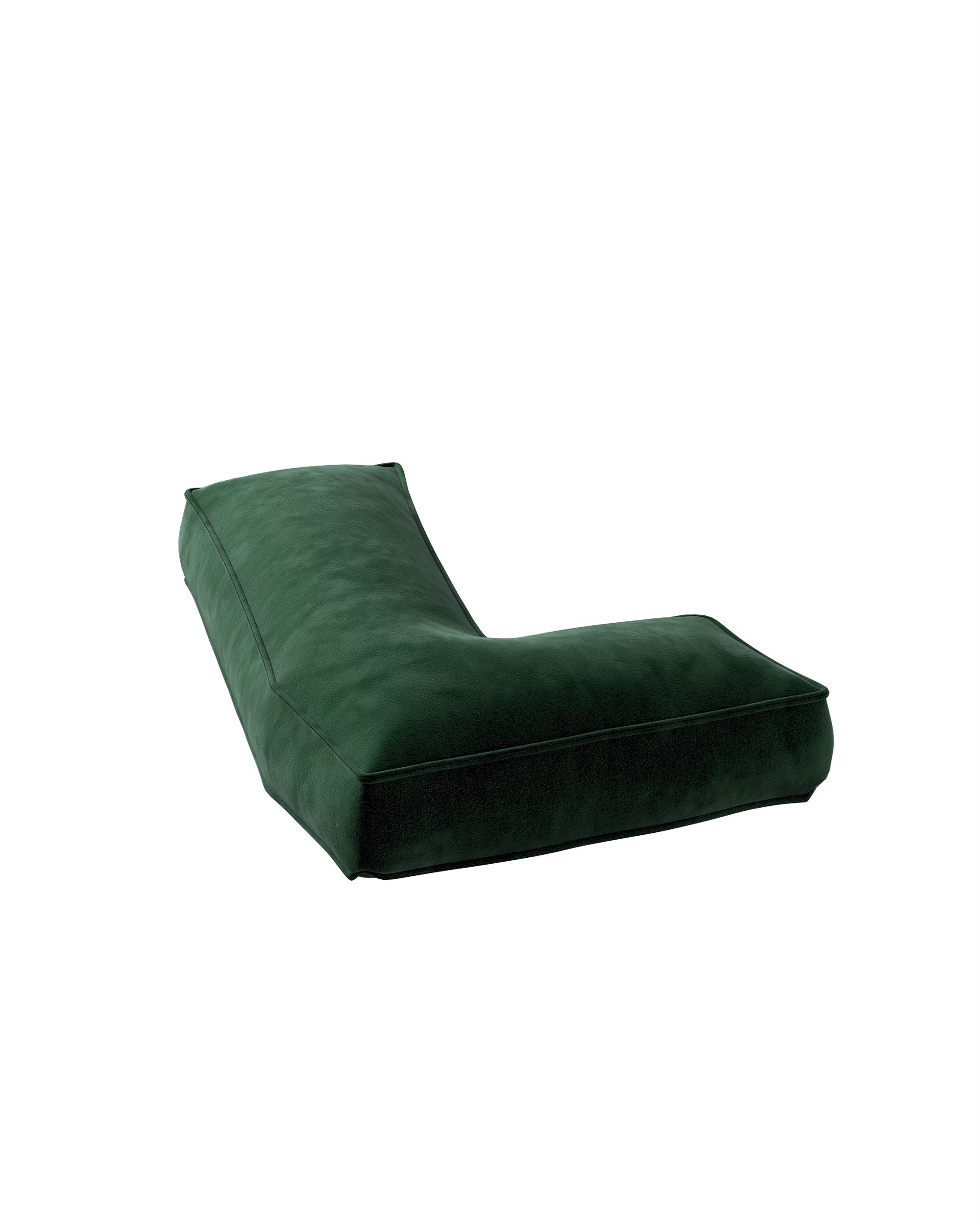 Coussin en forme du chiffre 7 couleur vert tissu brillant, velours (hover)