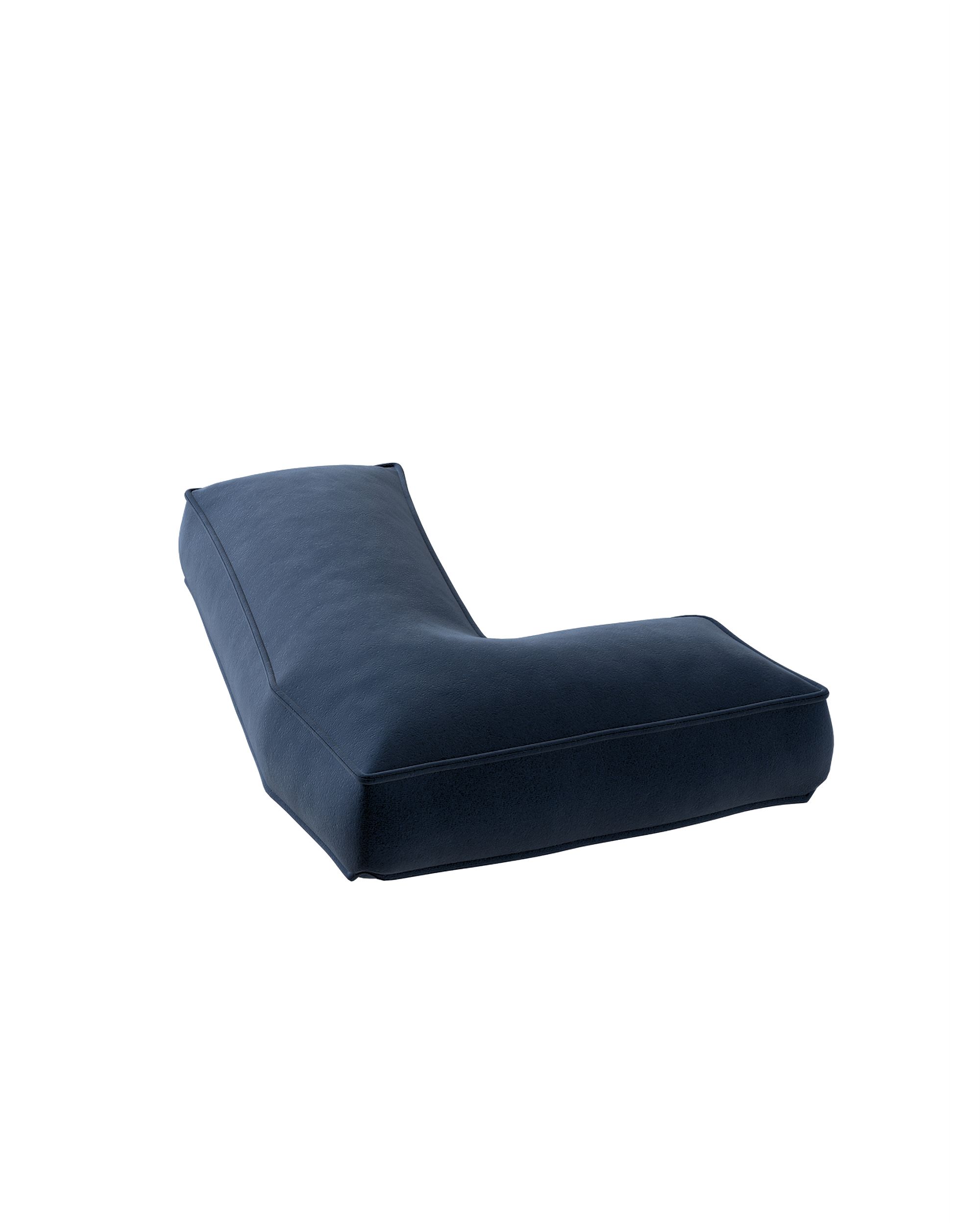 Coussin en forme du chiffre 7 couleur bleu marine tissu brillant, velours (hover)