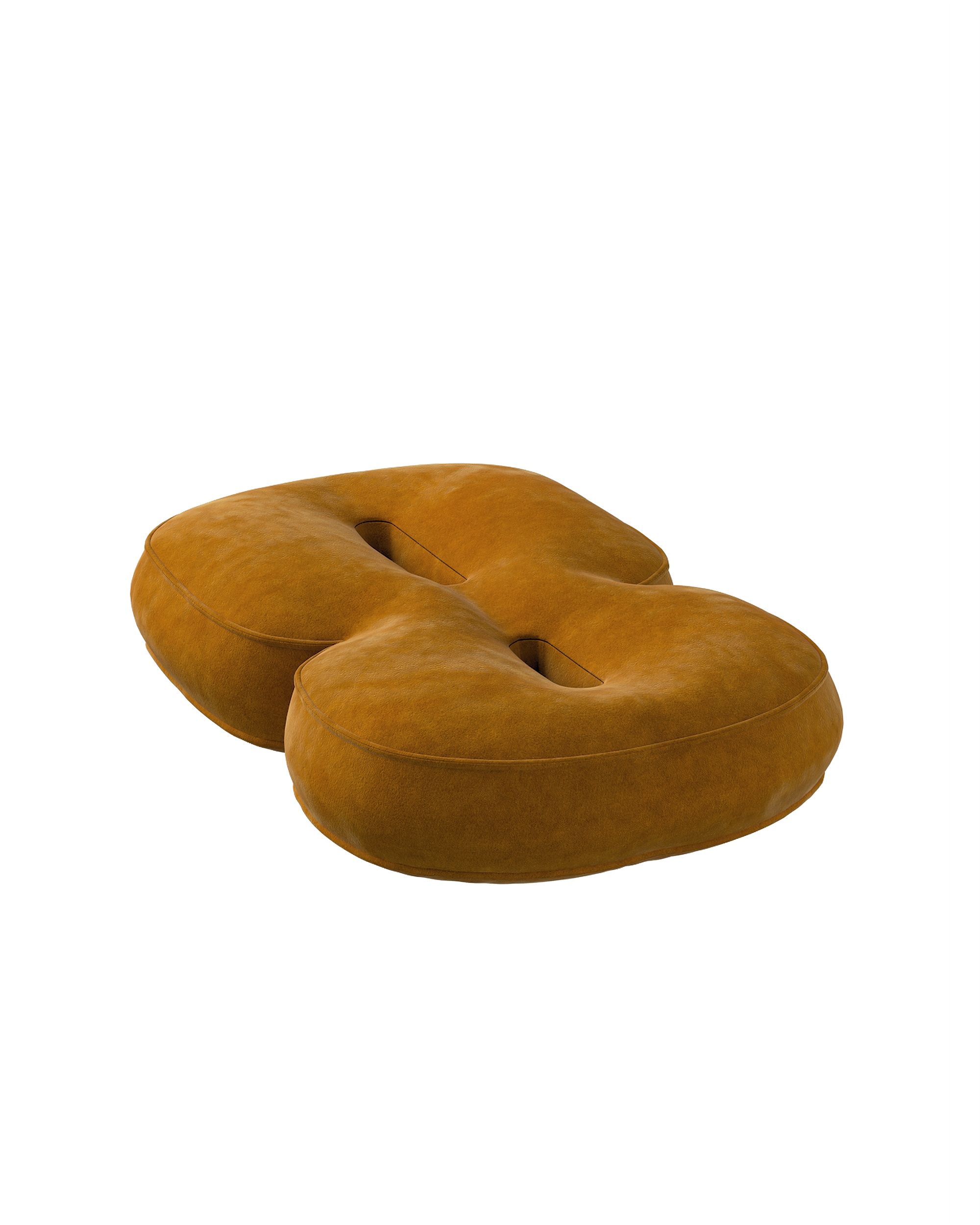 Number 8-shaped pillow couleur jaune tissu brillant, velours (hover)
