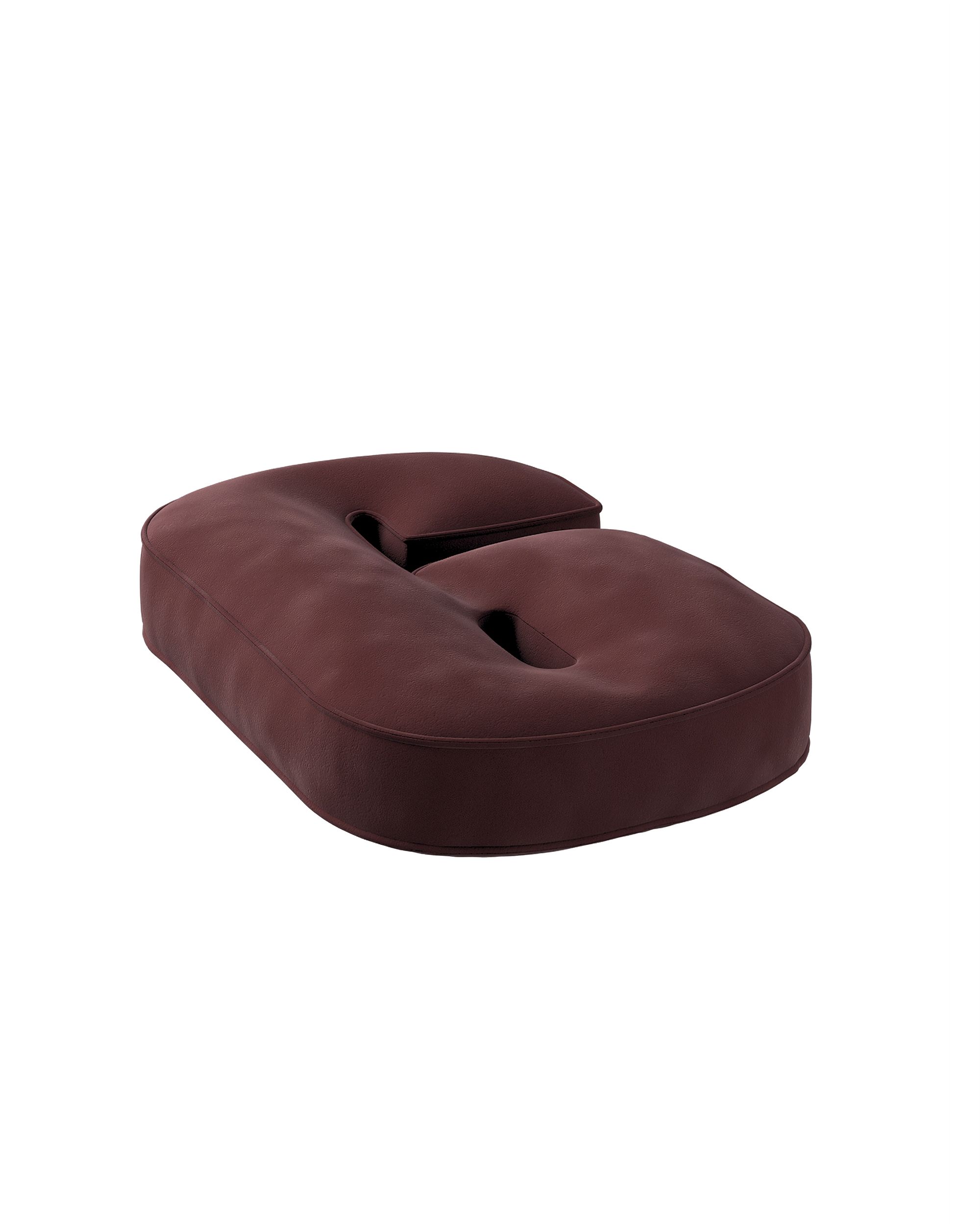 Coussin en forme du chiffre 9 couleur rouge tissu brillant, velours (hover)