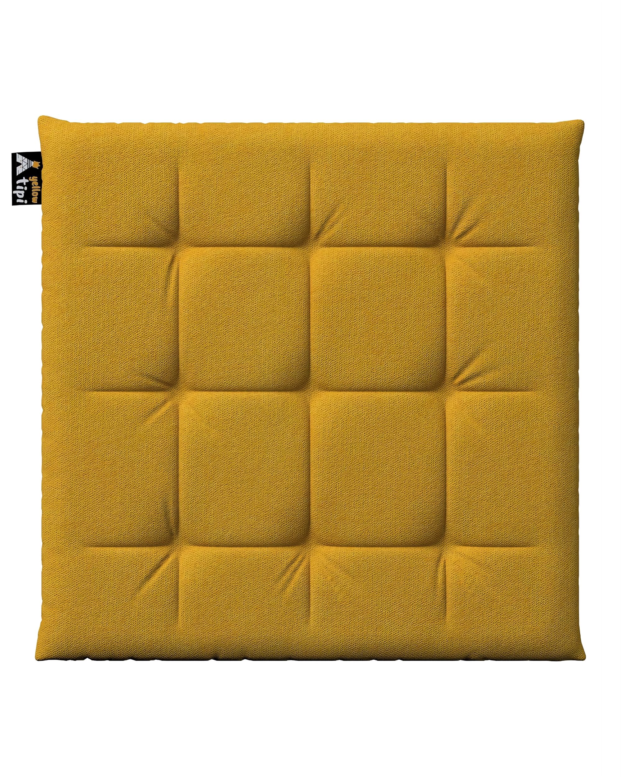 Coussin d'assise Eddie couleur jaune tissu tresse (hover)
