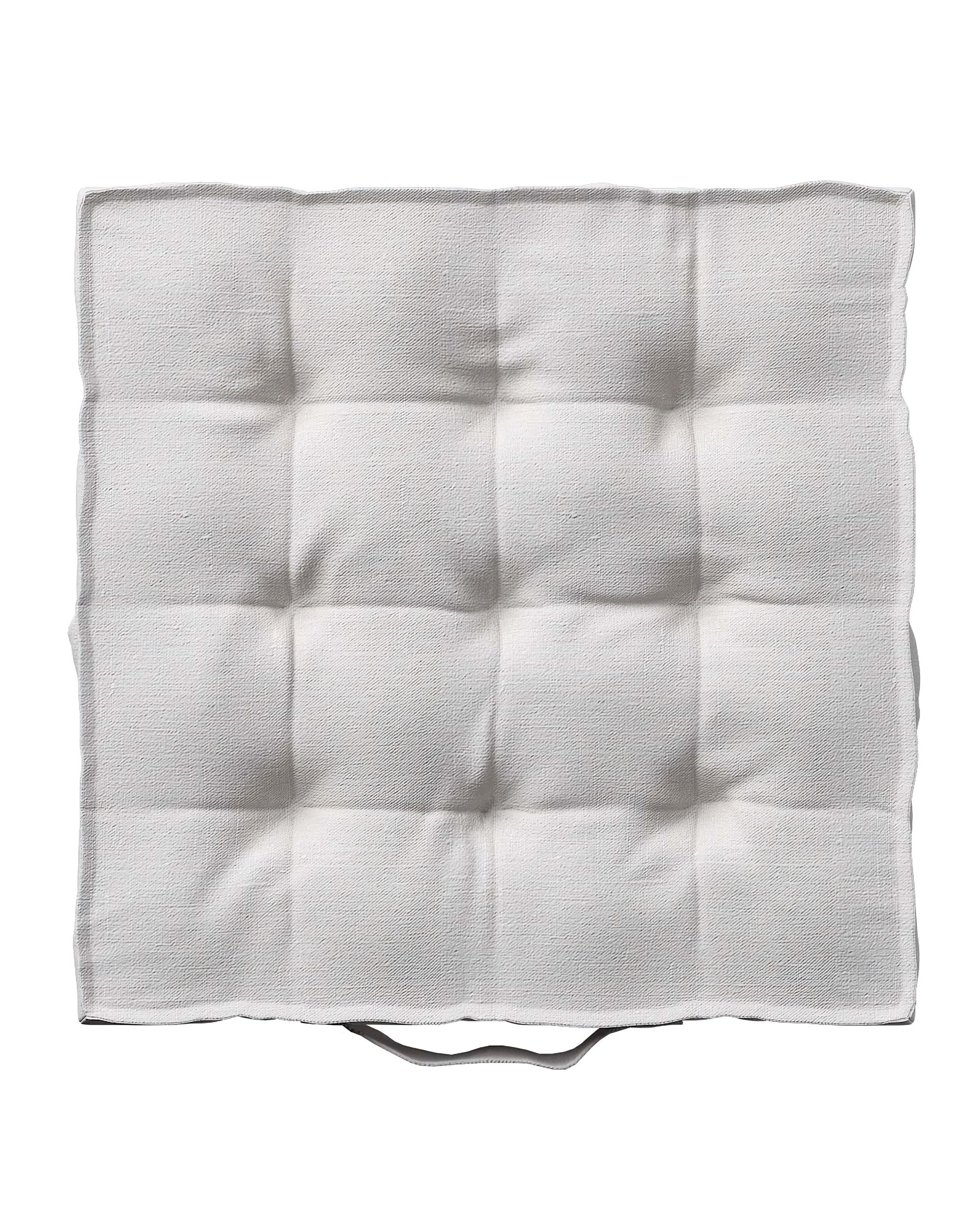 Coussins d'assise Tomi couleur blanc tissu semi-transparent, tresse (hover)