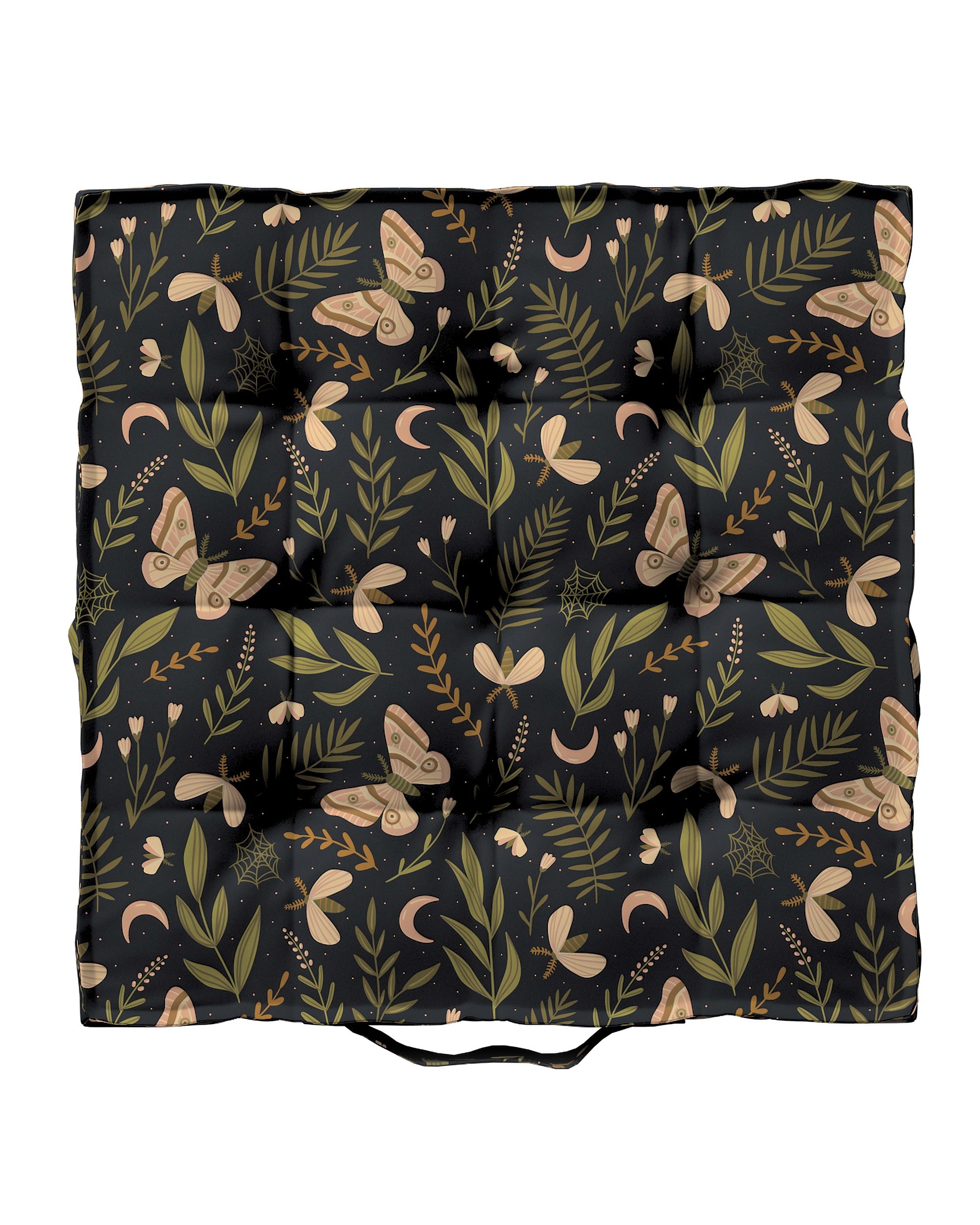 Coussins d'assise Tomi couleur noir tissu à motifs