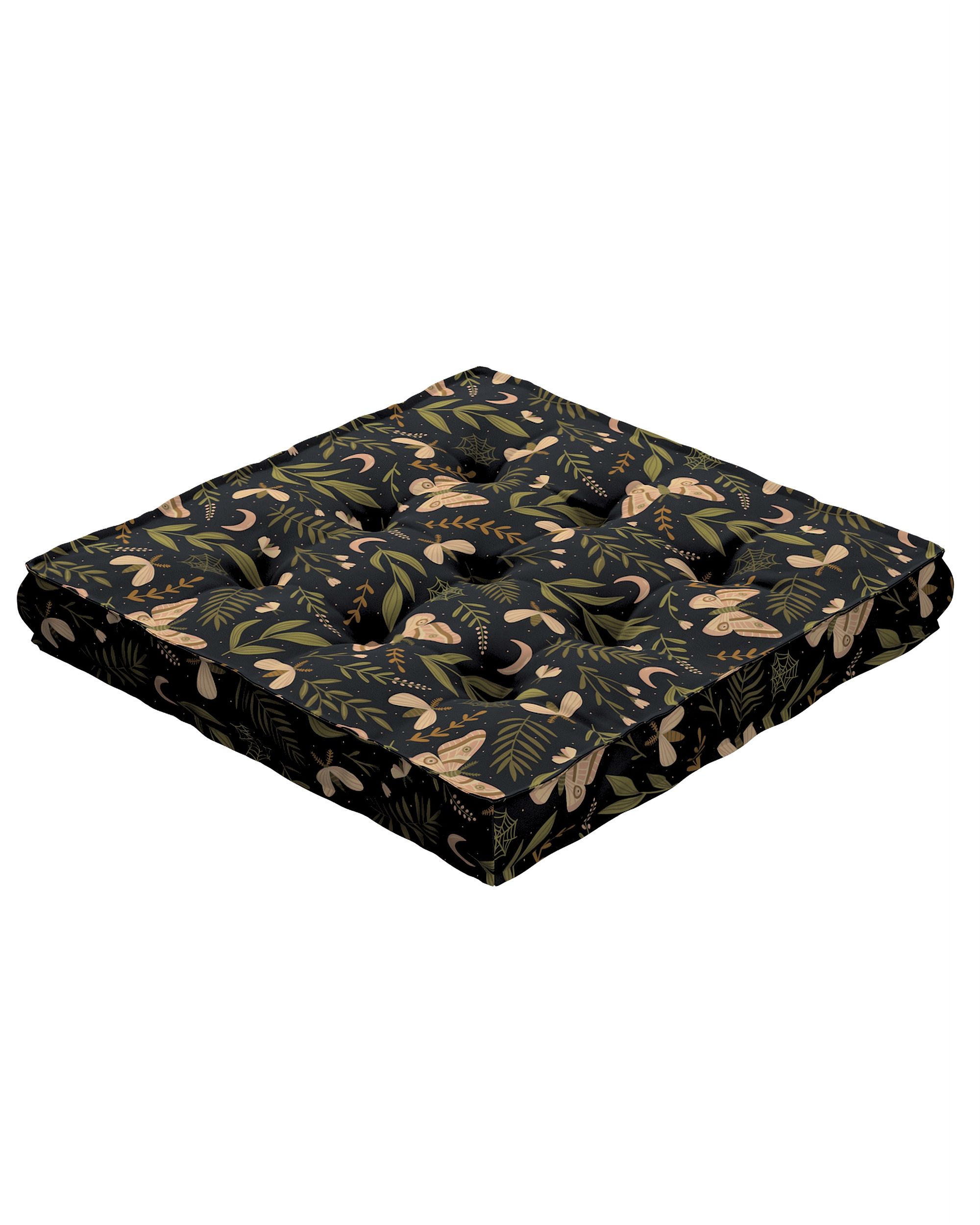 Coussins d'assise Tomi couleur noir tissu à motifs (hover)
