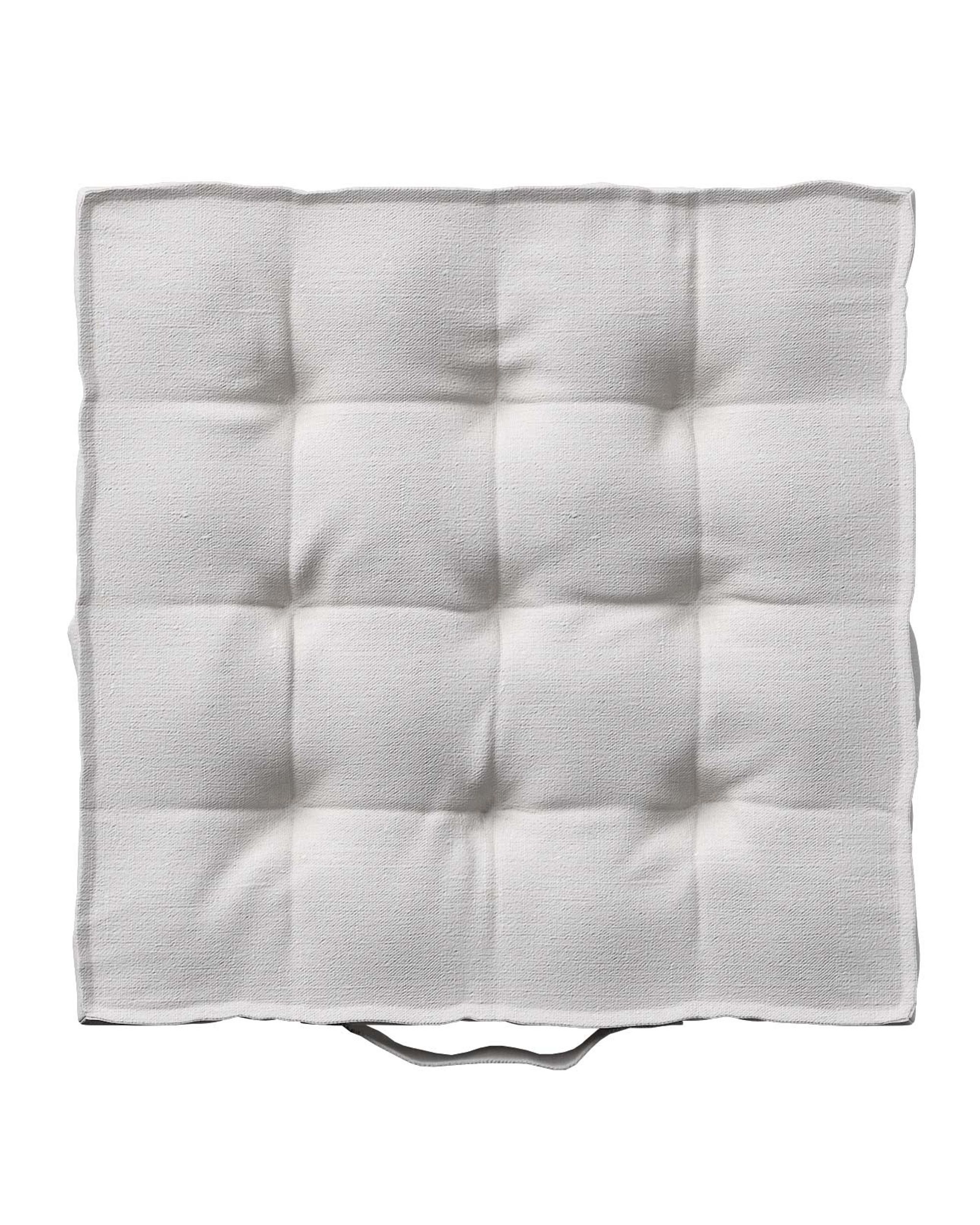 Coussins d'assise Tomi couleur blanc tissu semi-transparent, tresse (hover)