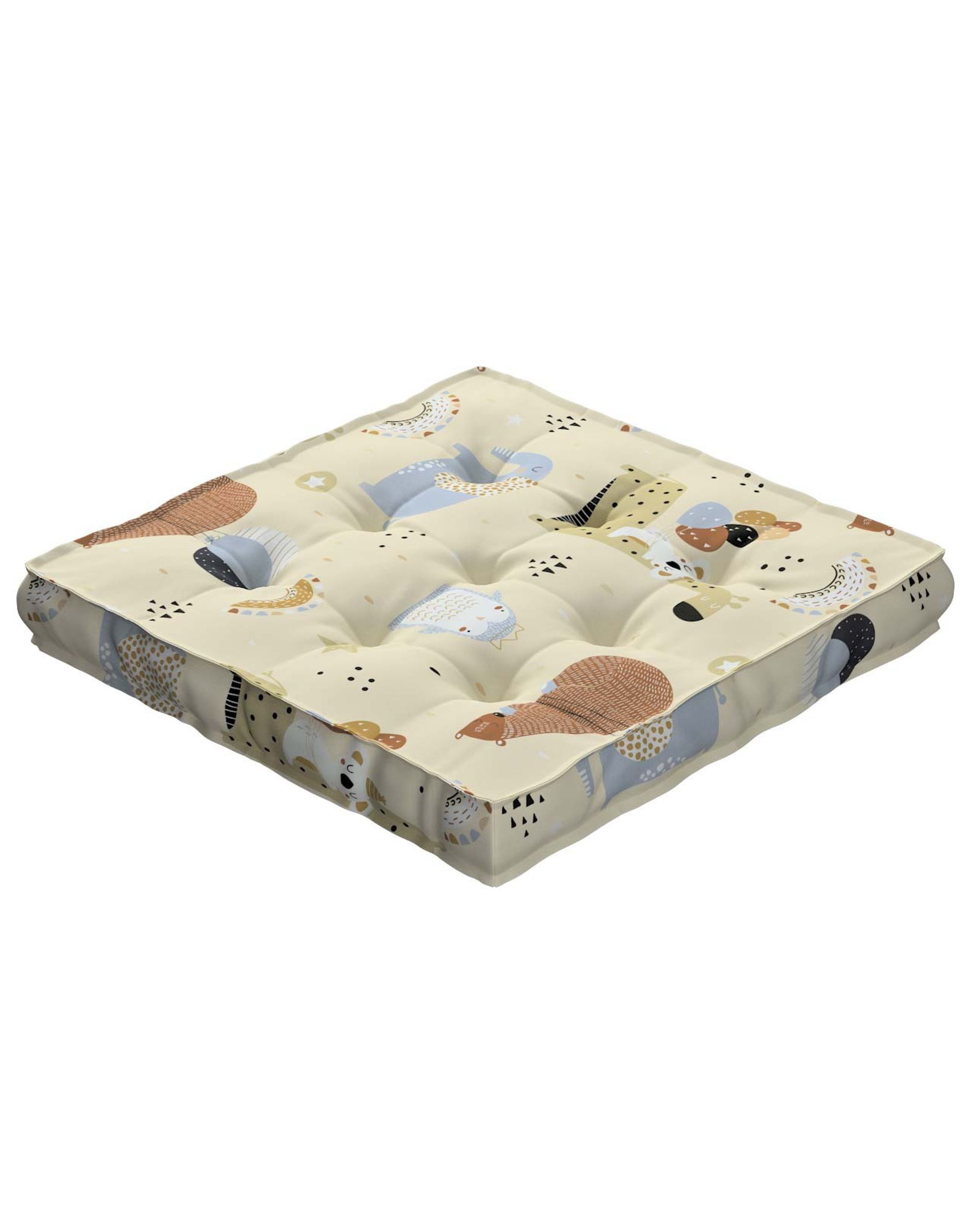 Coussins d'assise Tomi couleur beige tissu à motifs