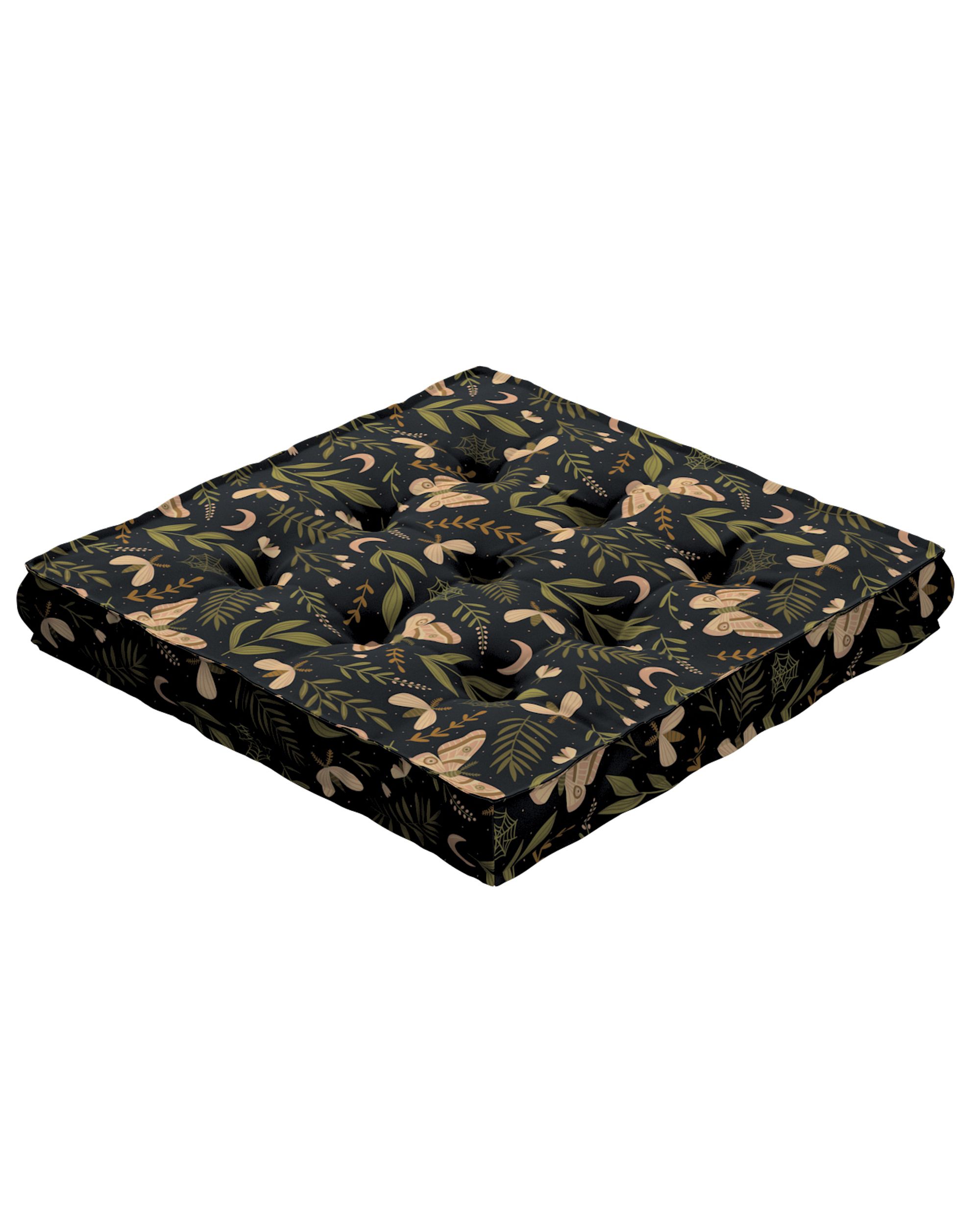 Coussins d'assise Tomi couleur noir tissu à motifs (hover)