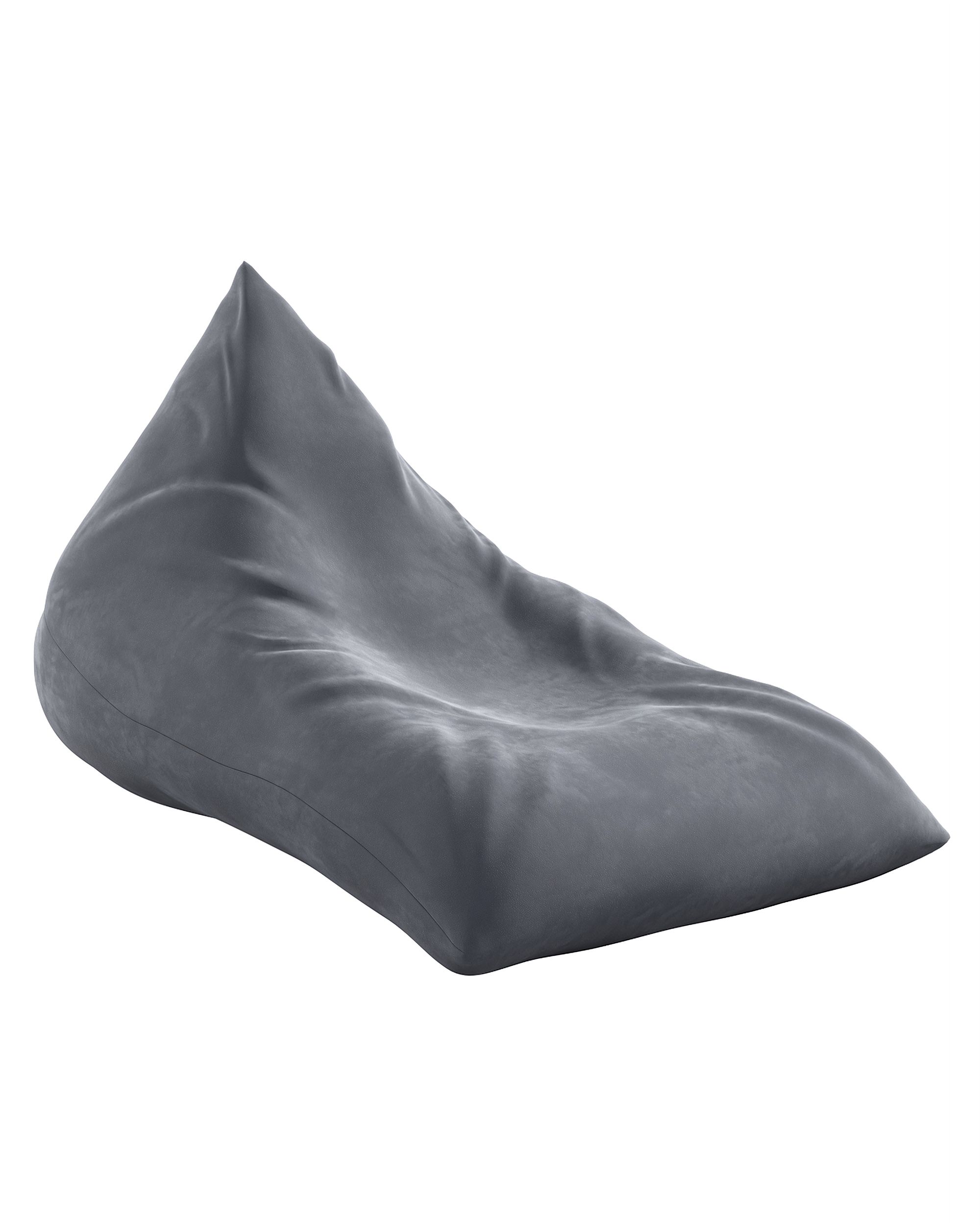 Pouf chaise longue couleur gris tissu brillant, velours