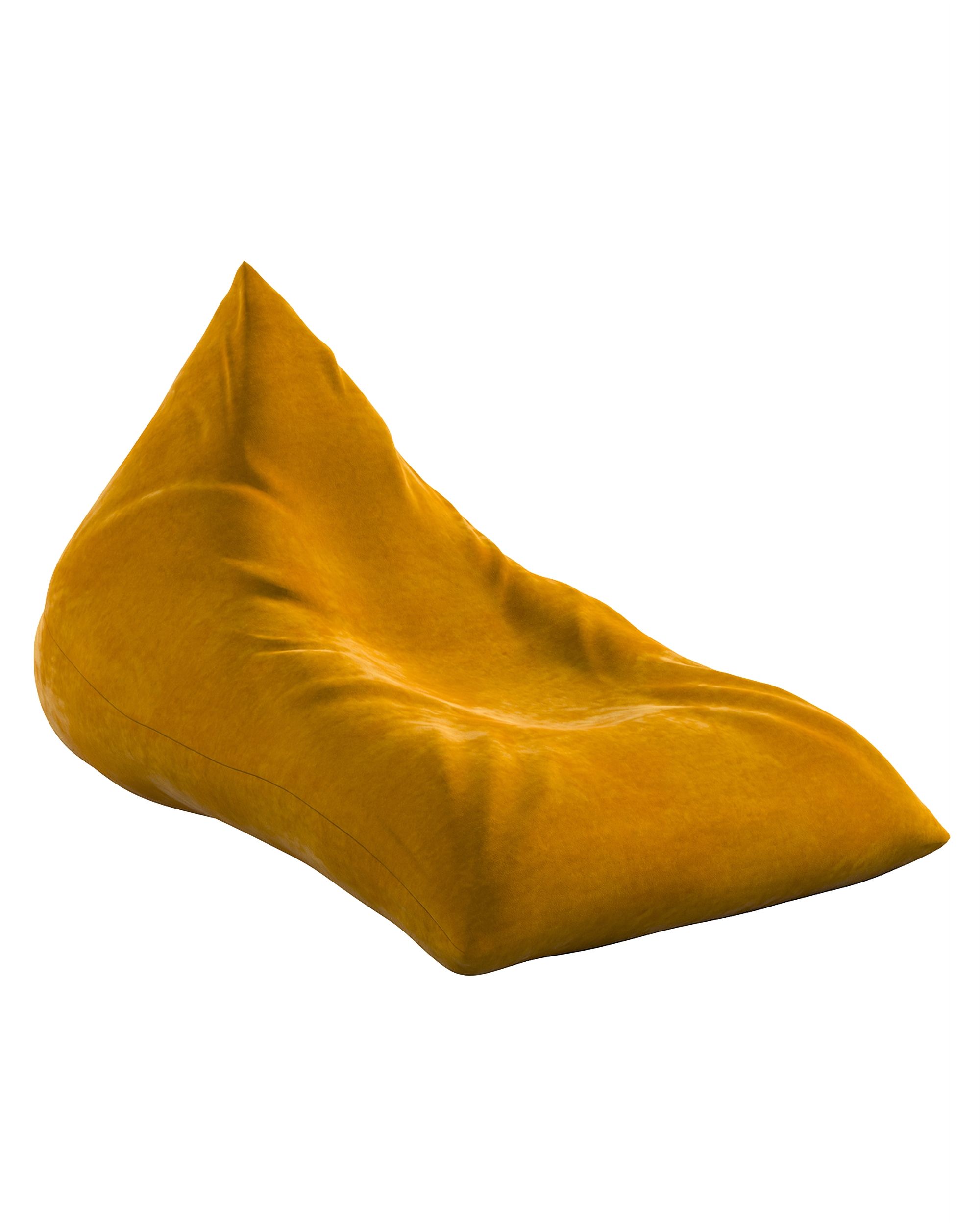 Pouf chaise longue couleur jaune tissu brillant, velours