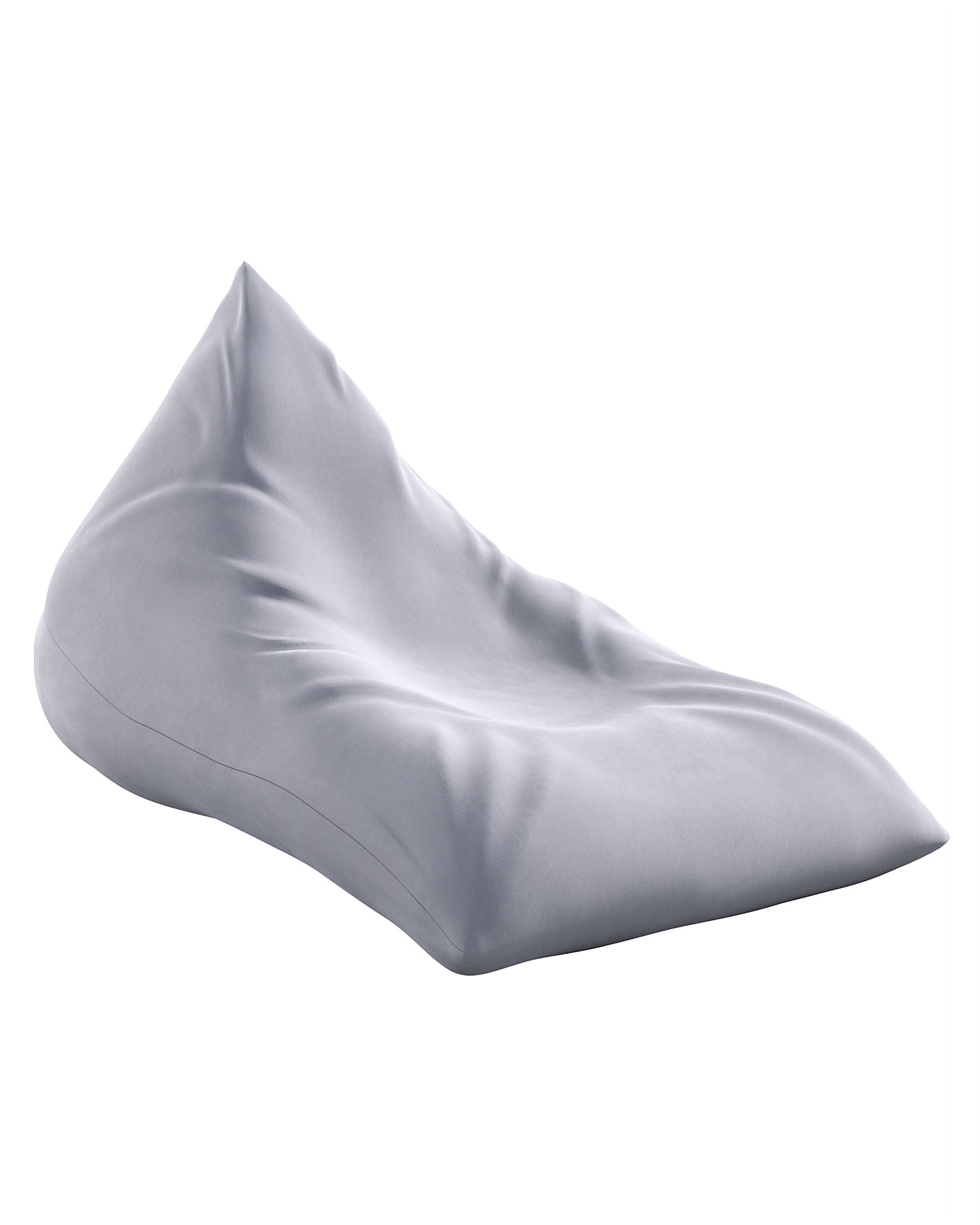 Pouf chaise longue couleur gris tissu brillant, velours