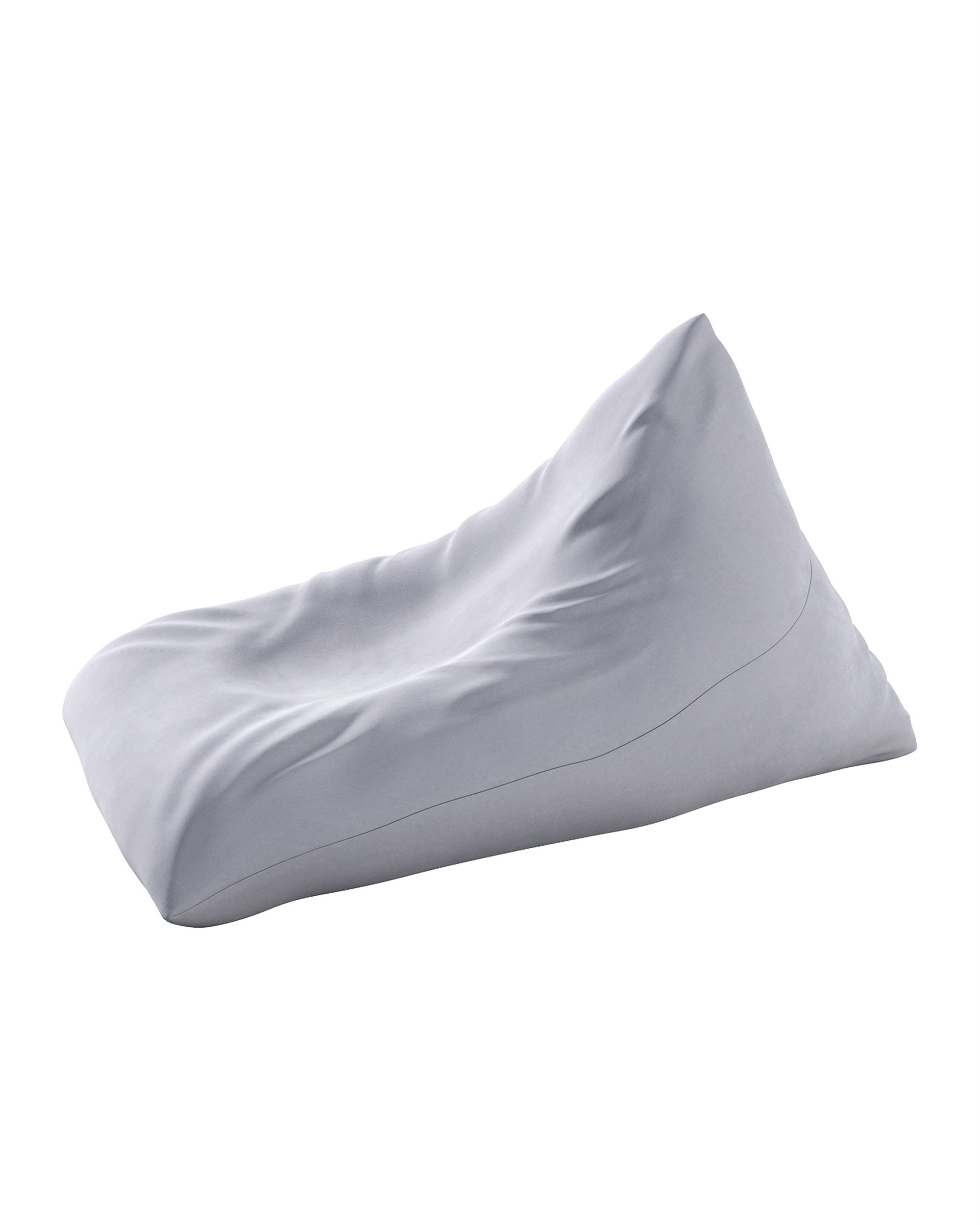 Pouf chaise longue couleur gris tissu brillant, velours (hover)