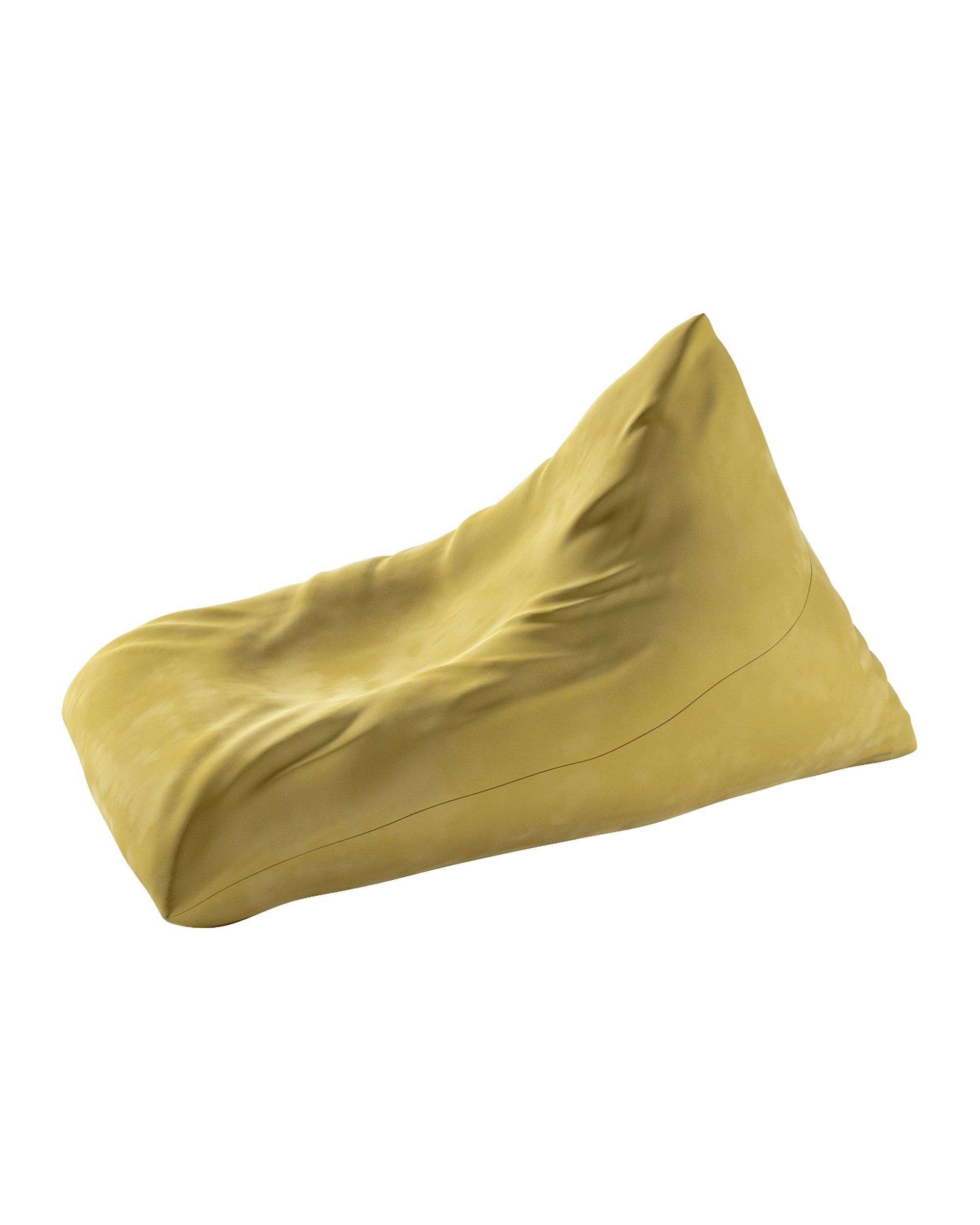 Pouf chaise longue couleur vert tissu brillant, velours (hover)