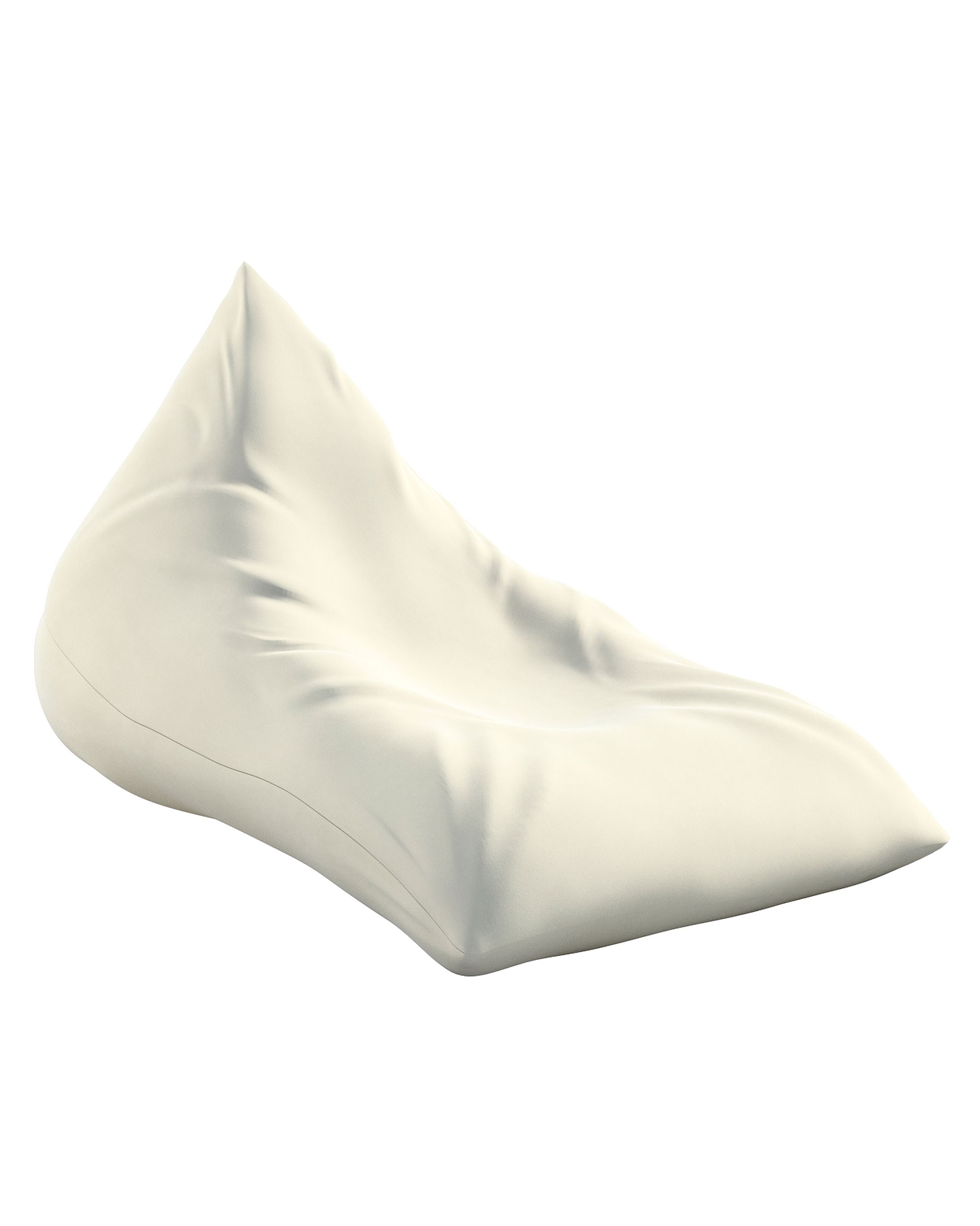 Pouf chaise longue couleur crème tissu brillant, velours