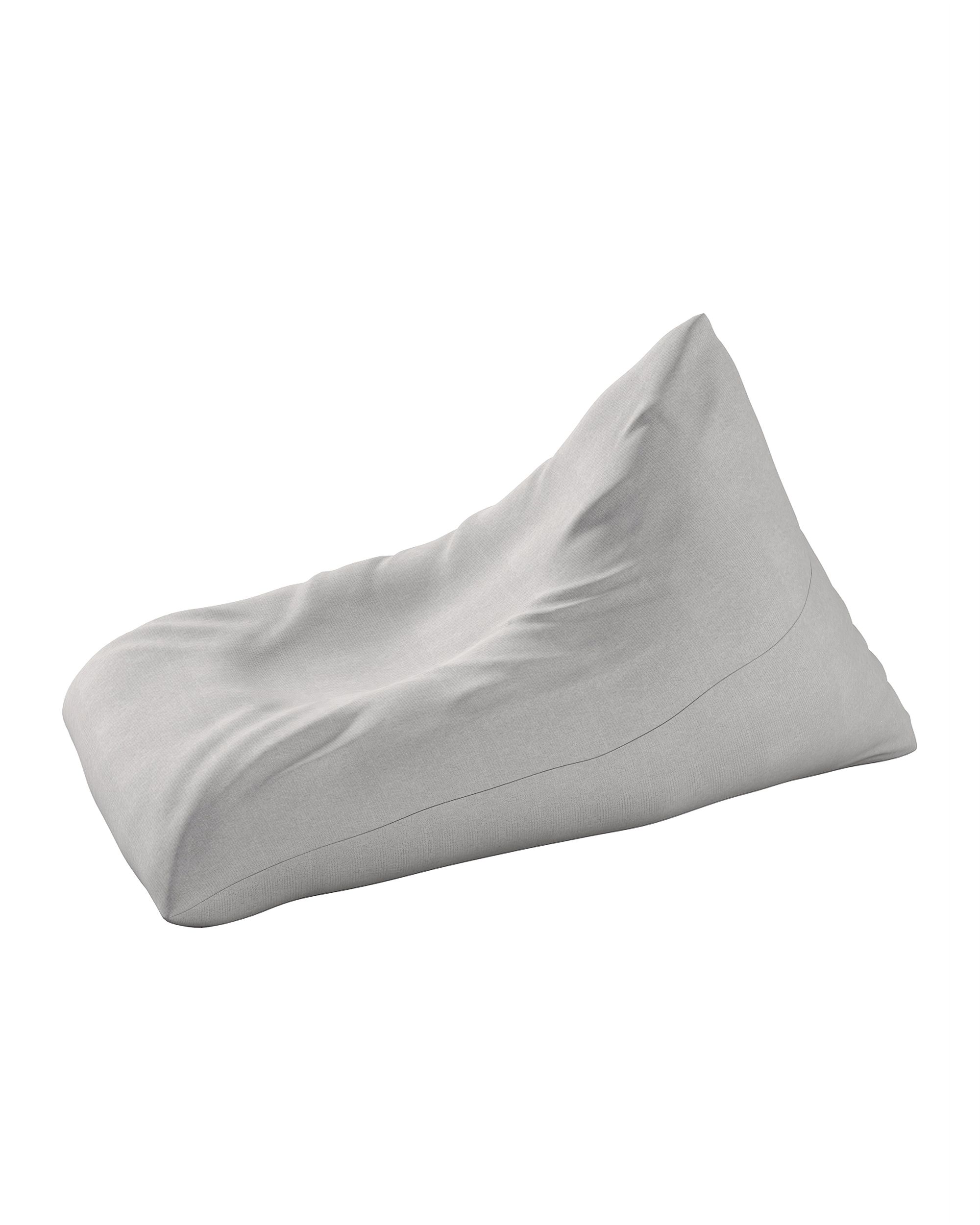 Pouf chaise longue couleur gris tissu tresse (hover)