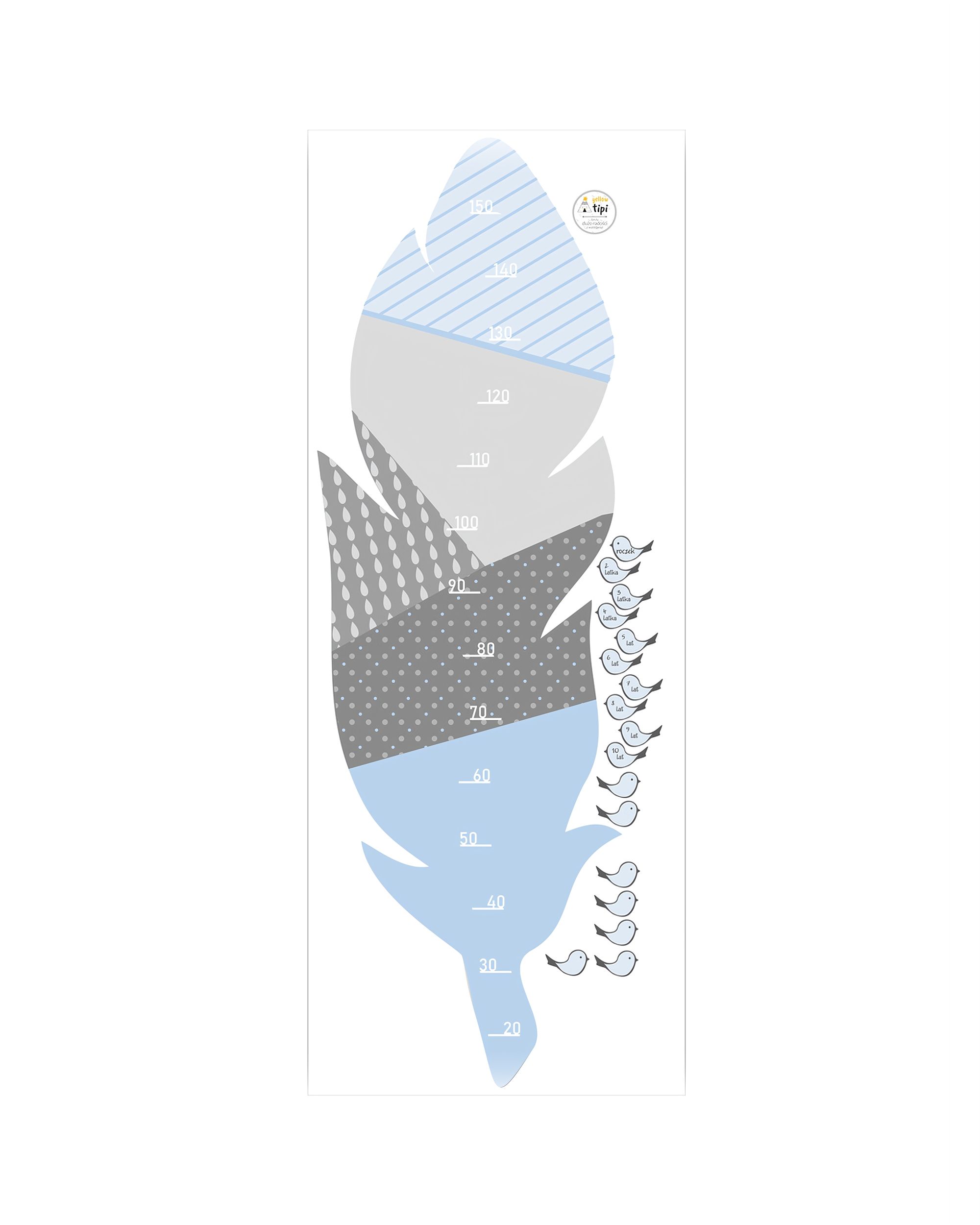 Sticker toise Feather blue
