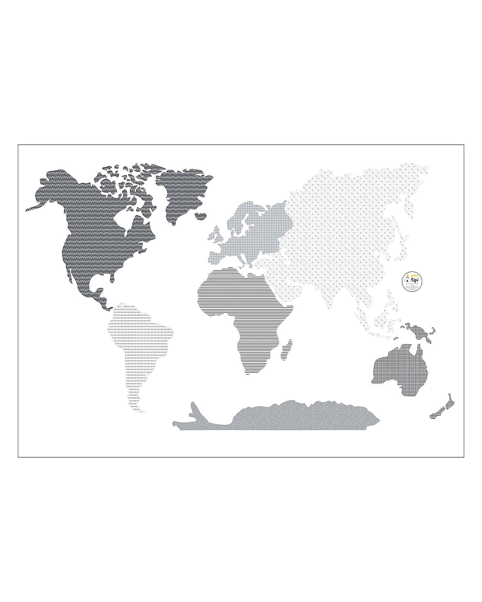 Sticker World Map Black