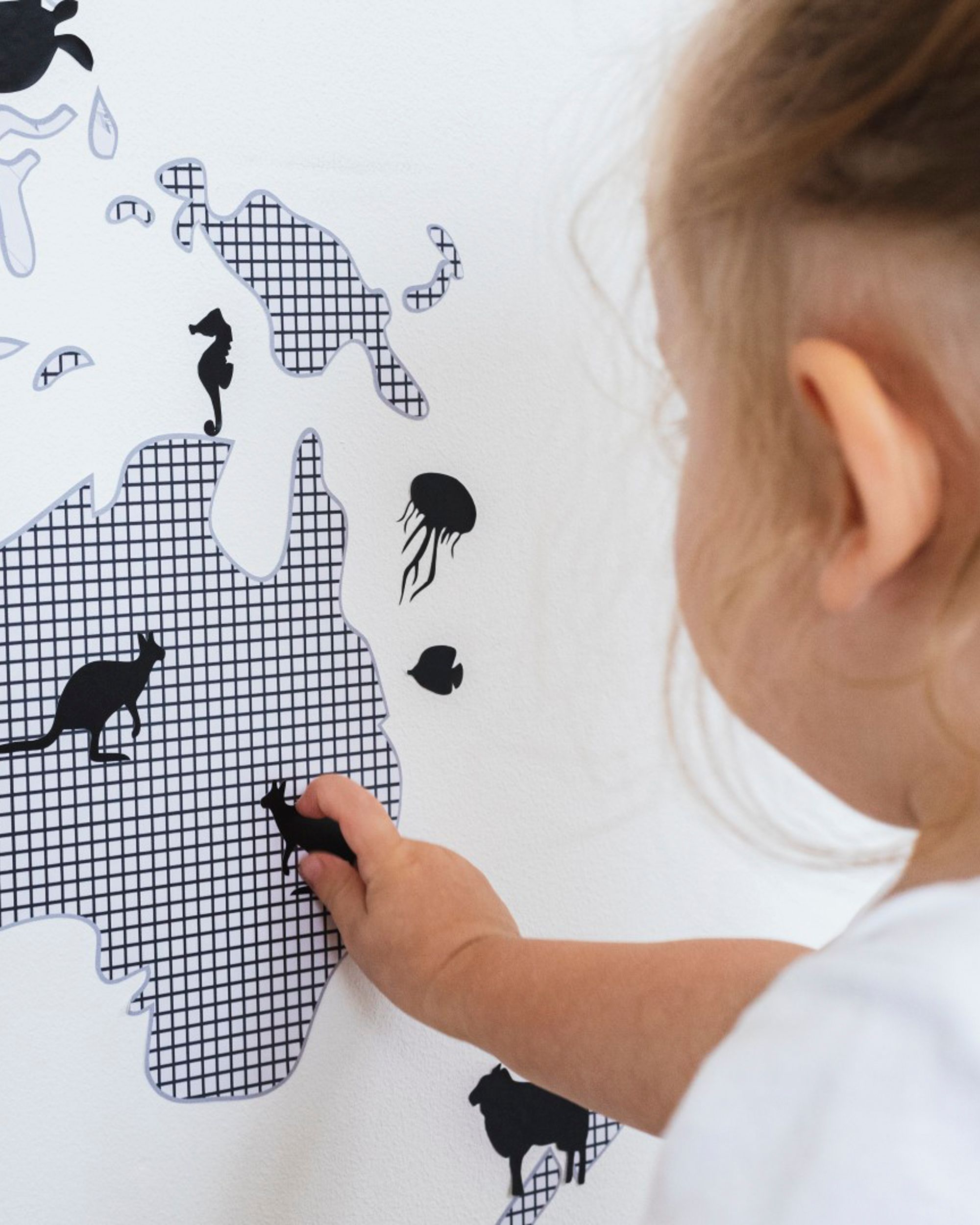 Sticker World Map Black (hover)